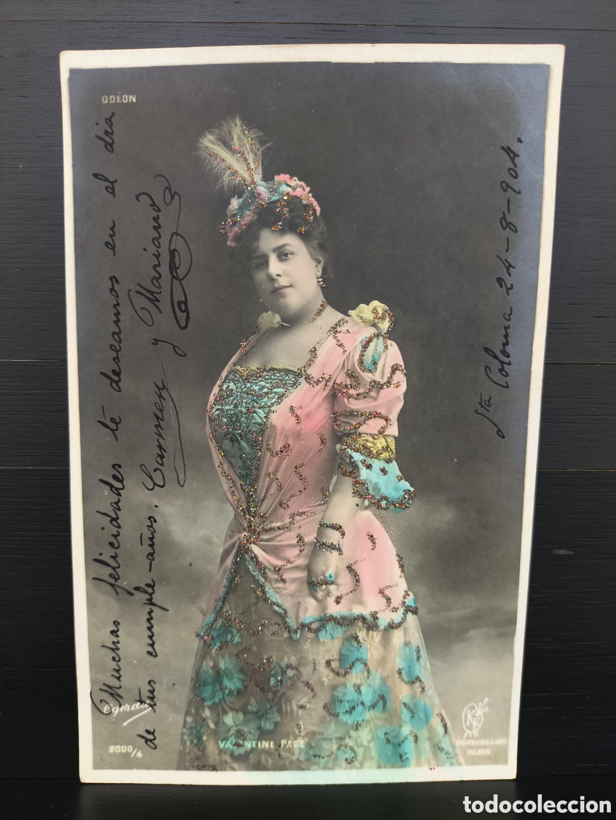 Postales: Antigua postal Valentine Page estrella francesa&nbsp;Teatro Od&eacute;on foto Ogerau Ed. Kunzli Fr&egrave;res 1904