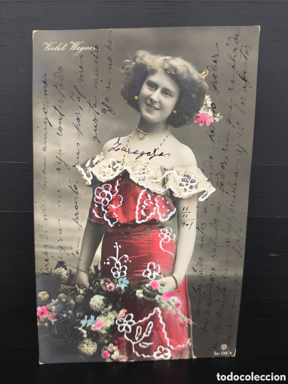 Postales: Antigua postal Violet Wegner actriz y cantante brit&aacute;nica estrella&nbsp;teatro musical Georg Gerlach 1905