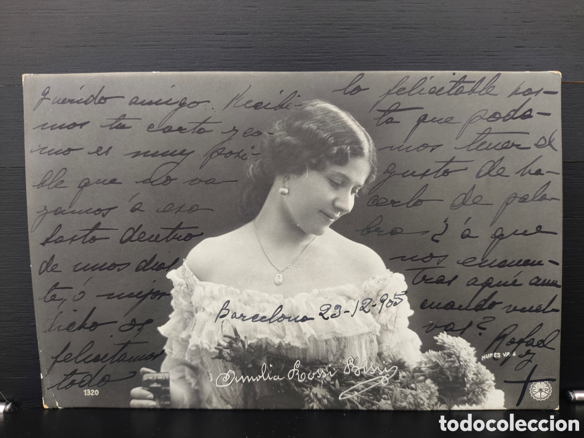 Postkarten: Antigua postal Amalia Rossi Bissi soprano italiana Nunes Vais Ed. Compagnia Rotografica Milano 1905