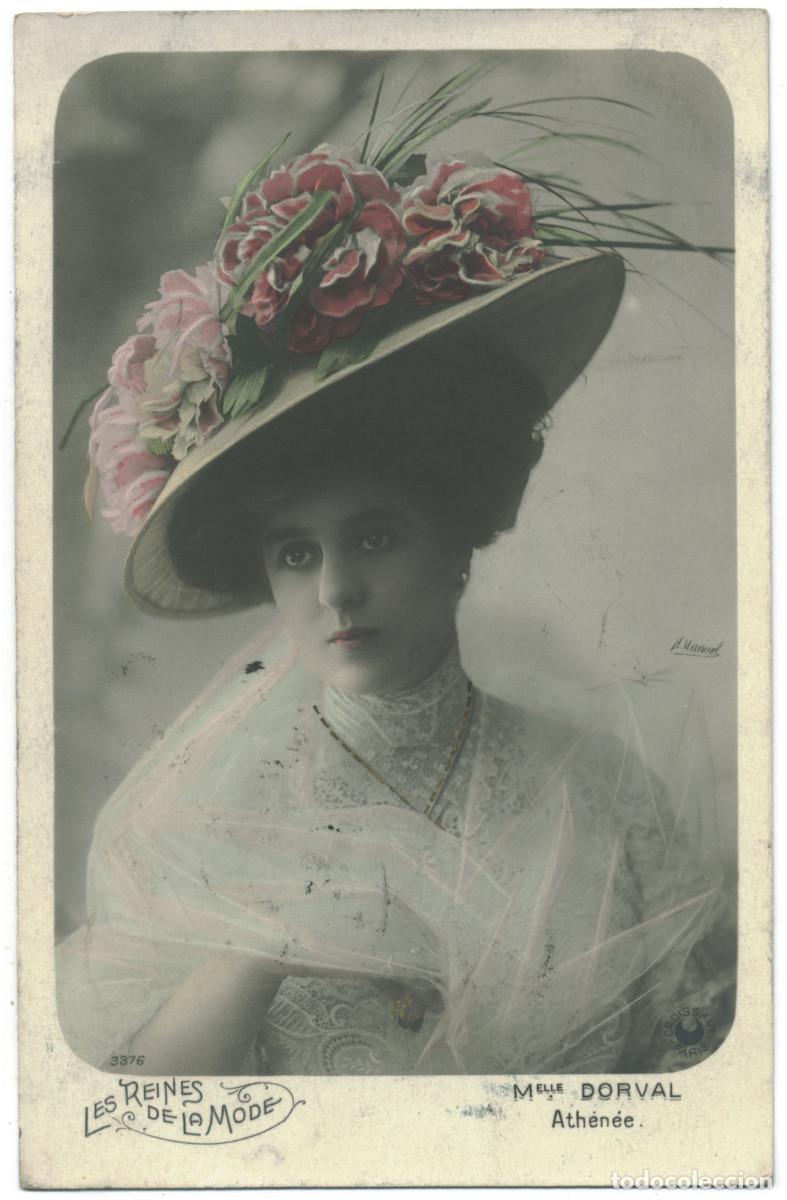 Postkarten: Actriz francesa DORVAL, Mlle._Croissant. 3376. Ath&eacute;n&eacute;e. Les reines de la mode