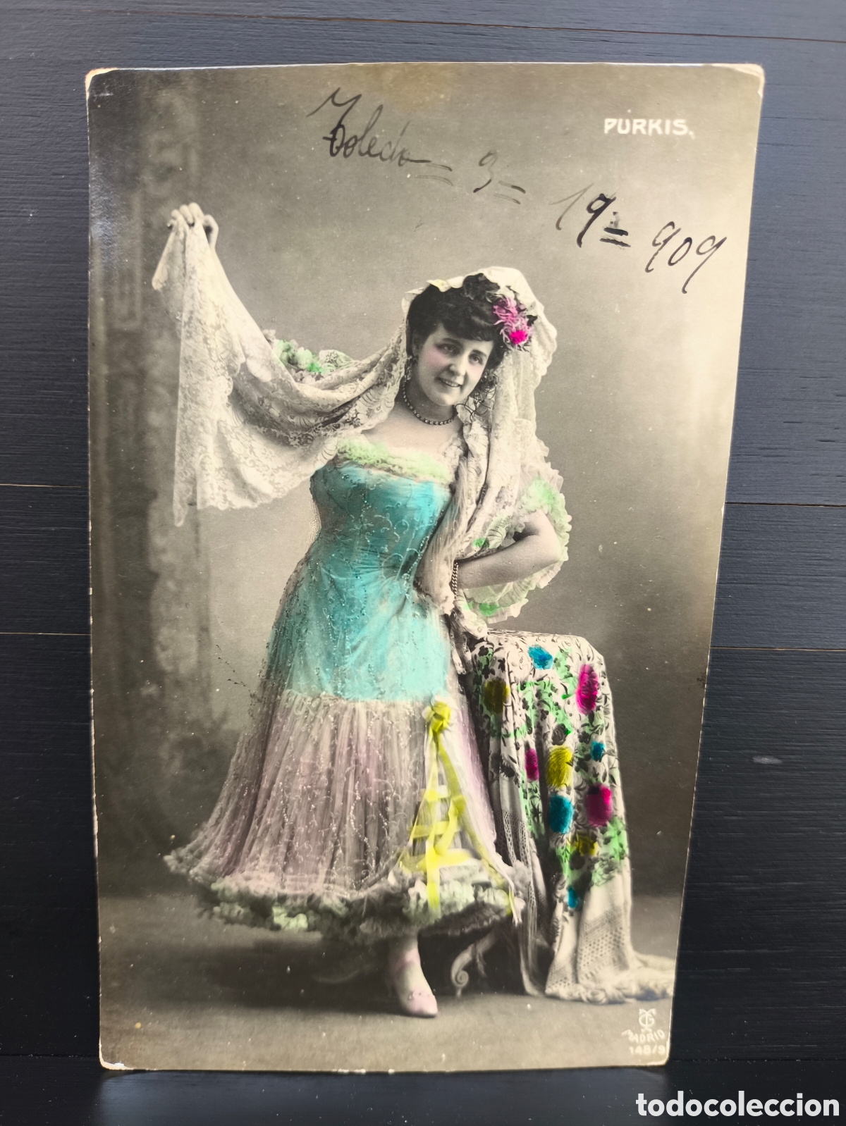 Postales: Antigua postal mujer artista de variedades cupletista Belle &Eacute;poque Foto Purkis Ed. IG Madrid 1909