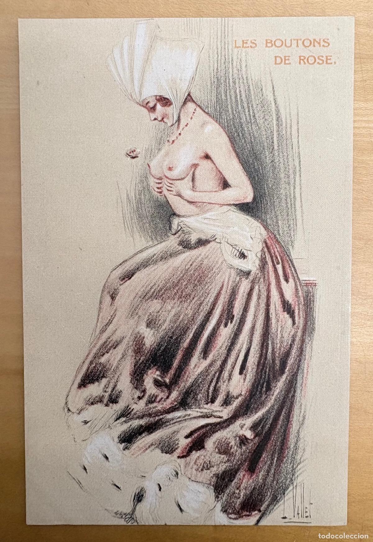Postales: POSTAL LES BOUTONS DE ROSE. I. VALLET, PAR&Iacute;S, C. 1900