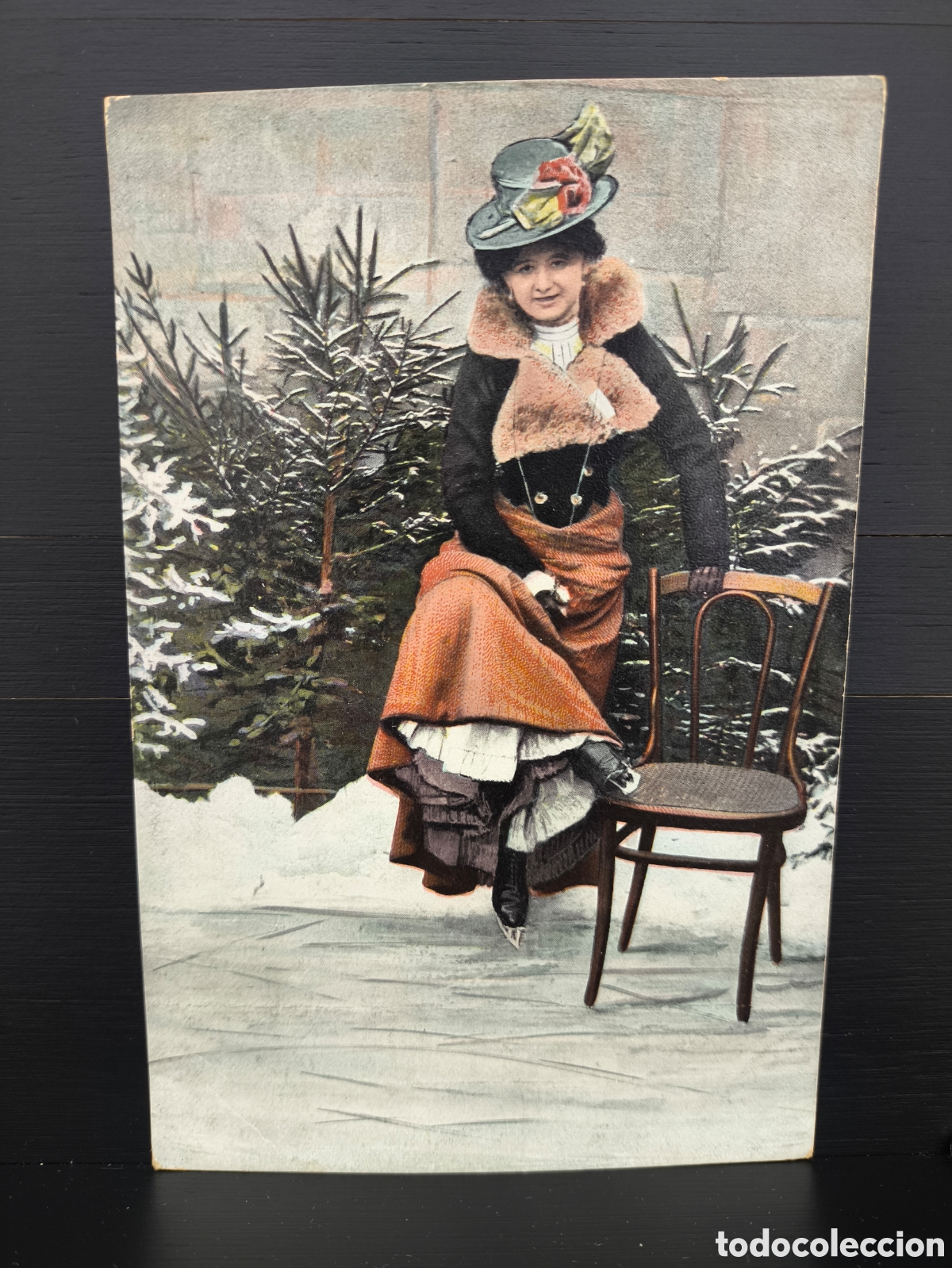 Postales: Antigua postal fotogr&aacute;fica coloreada retrato mujer joven Belle &Eacute;poque rom&aacute;ntica fantas&iacute;a art&iacute;stica