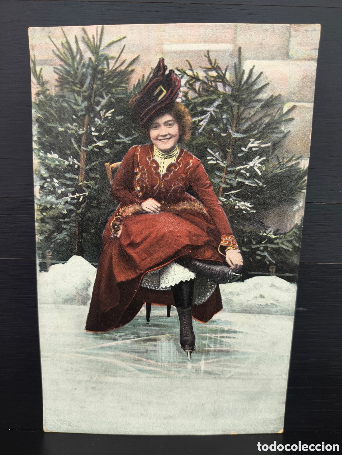 Postales: Antigua postal fotogr&aacute;fica coloreada retrato mujer joven Belle &Eacute;poque rom&aacute;ntica fantas&iacute;a art&iacute;stica