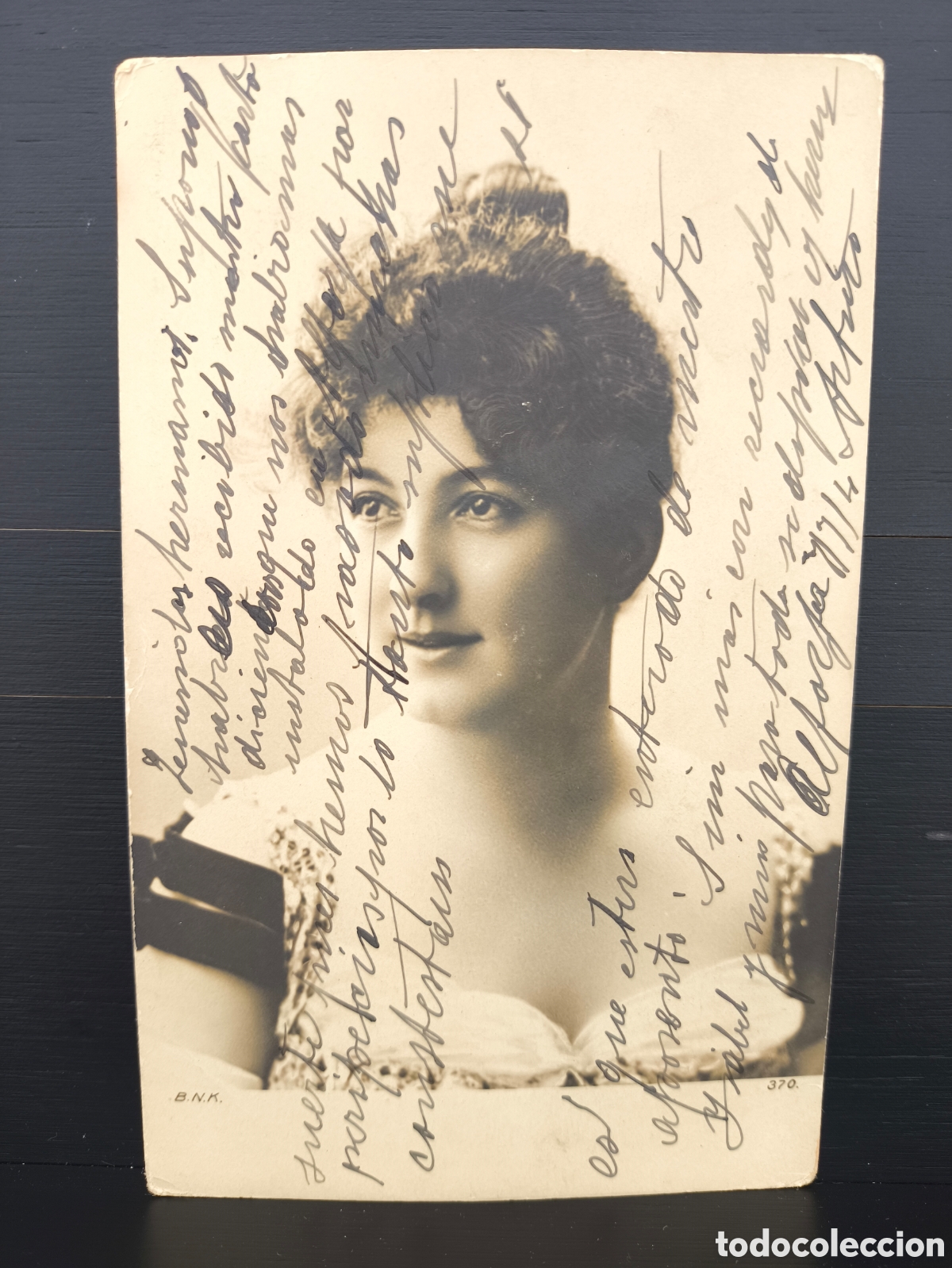 Postales: Antigua postal fotogr&aacute;fica retrato de mujer joven Belle &Eacute;poque rom&aacute;ntica fantas&iacute;a art&iacute;stica 1904