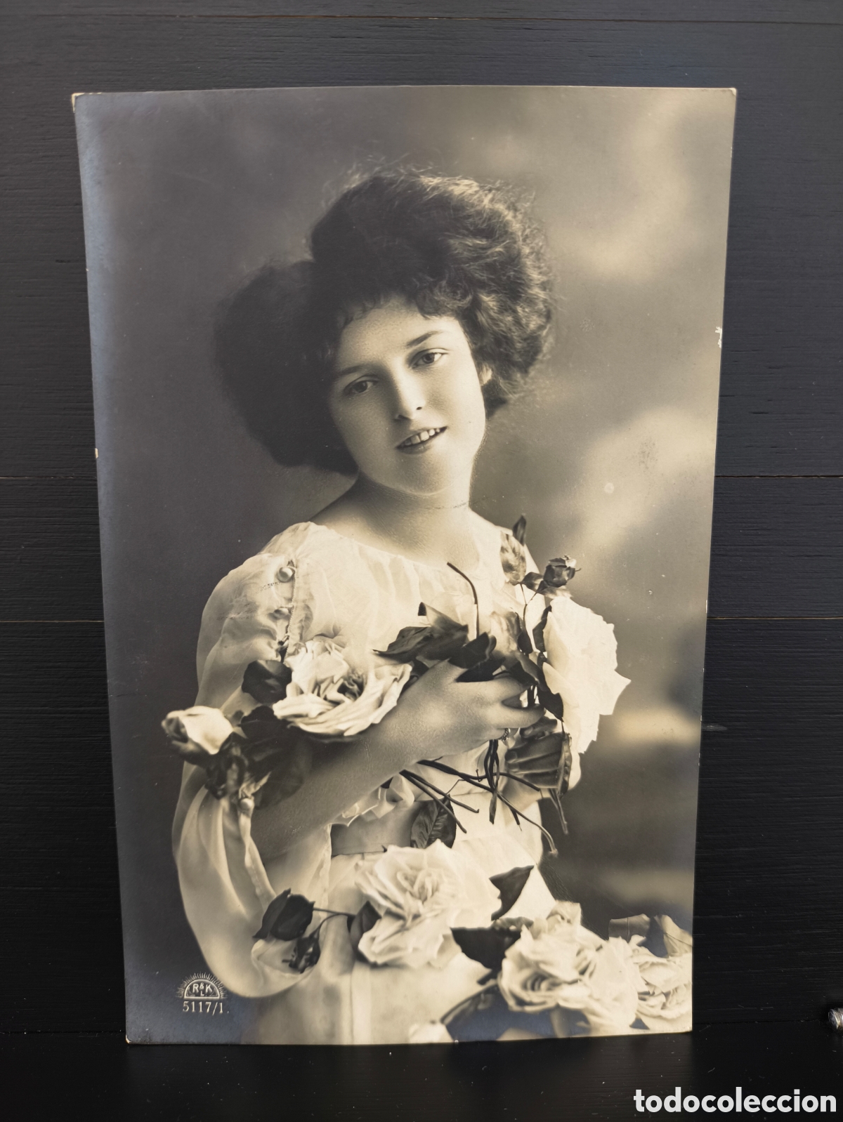 Postales: Antigua postal fotogr&aacute;fica retrato de mujer joven Belle &Eacute;poque rom&aacute;ntica fantas&iacute;a art&iacute;stica 1913