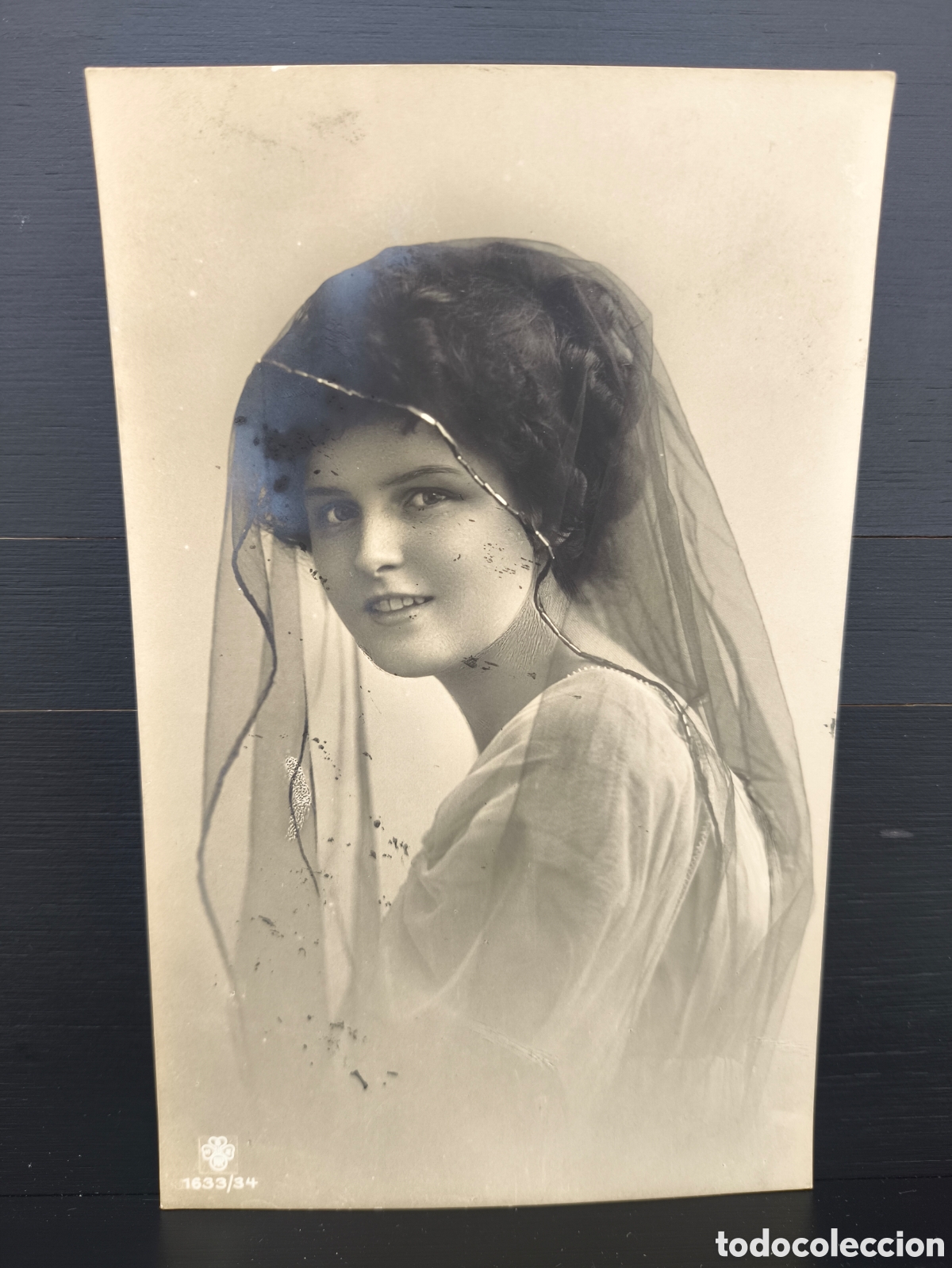Postales: Antigua postal fotogr&aacute;fica retrato de mujer joven Belle &Eacute;poque rom&aacute;ntica fantas&iacute;a art&iacute;stica 1909