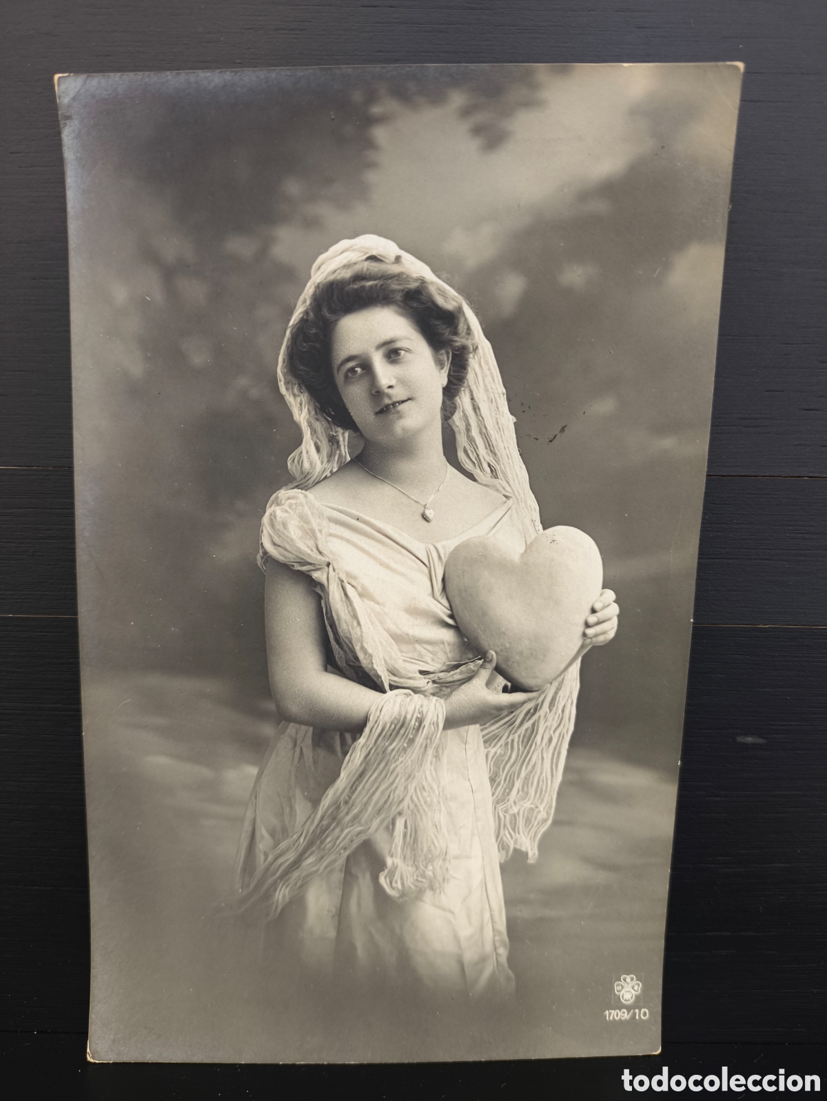Postales: Antigua postal fotogr&aacute;fica retrato de mujer joven Belle &Eacute;poque rom&aacute;ntica fantas&iacute;a art&iacute;stica 1910