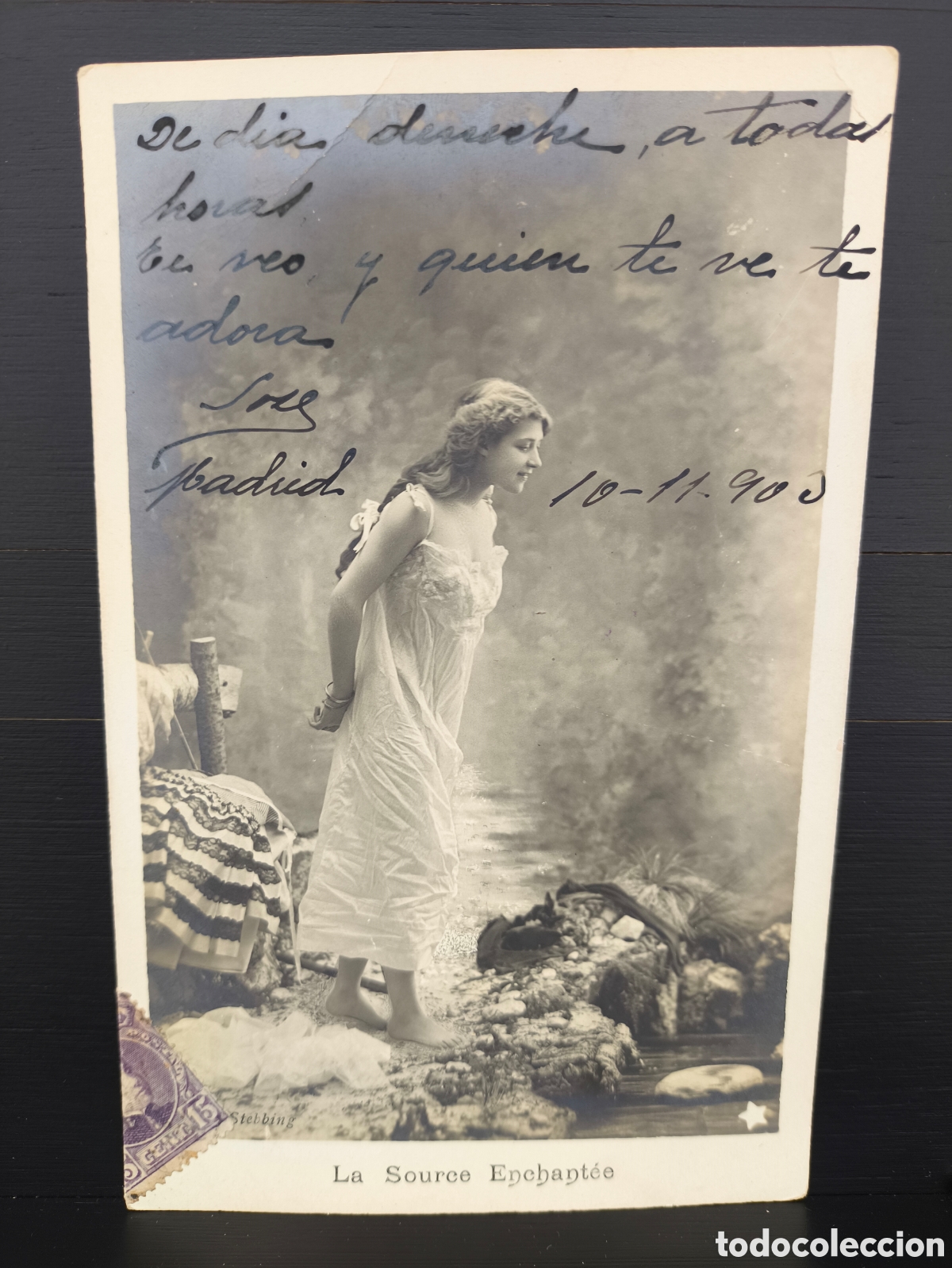 Postales: Antigua postal fotogr&aacute;fica retrato de mujer joven Belle &Eacute;poque rom&aacute;ntica fantas&iacute;a art&iacute;stica 1903