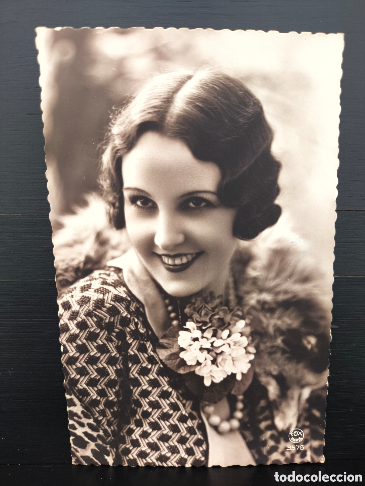 Postales: Antigua postal fotogr&aacute;fica retrato de mujer joven Art D&eacute;co rom&aacute;ntica fantas&iacute;a art&iacute;stica