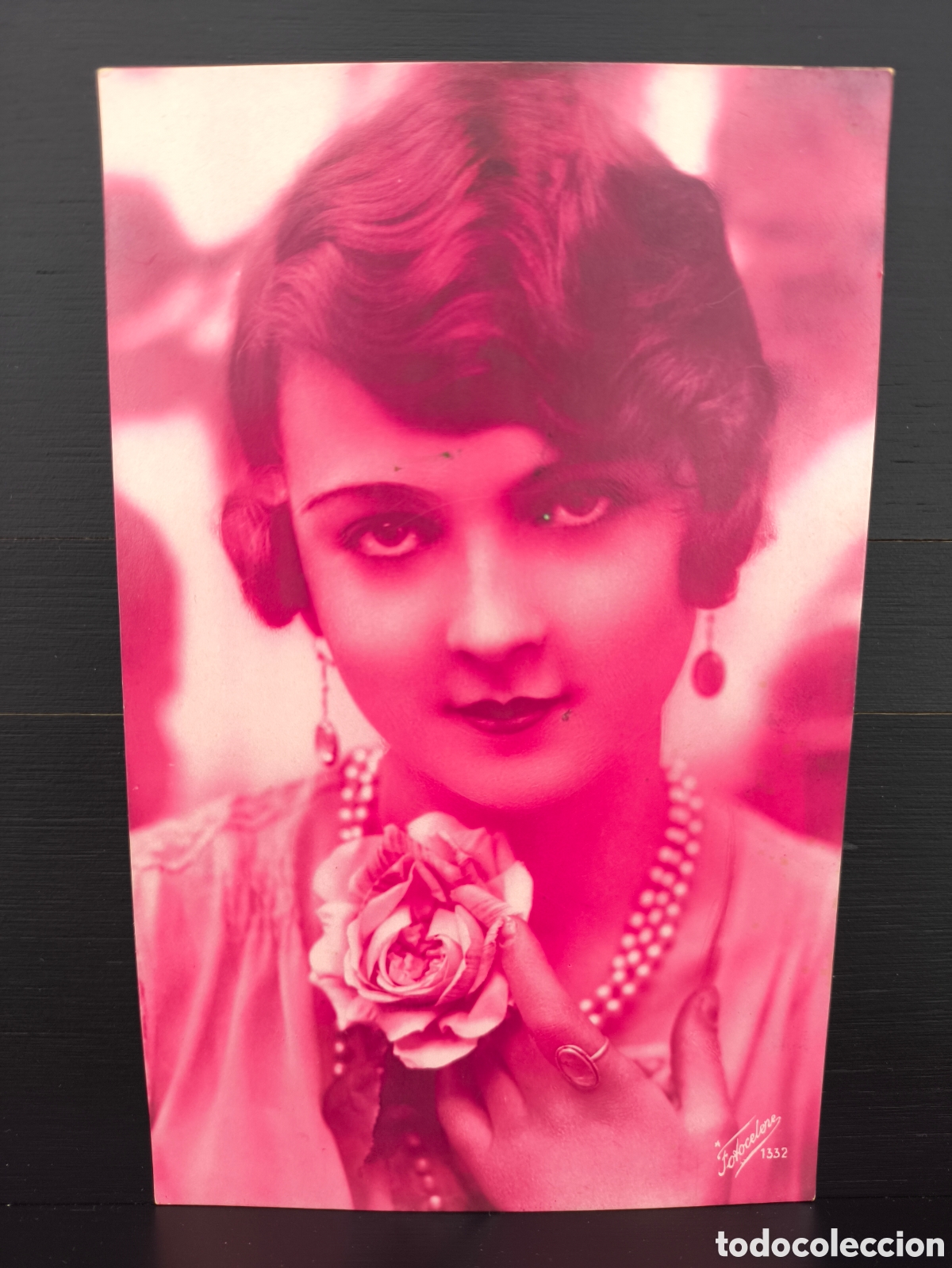 Postales: Antigua postal fotogr&aacute;fica retrato de mujer joven Art D&eacute;co rom&aacute;ntica fantas&iacute;a art&iacute;stica