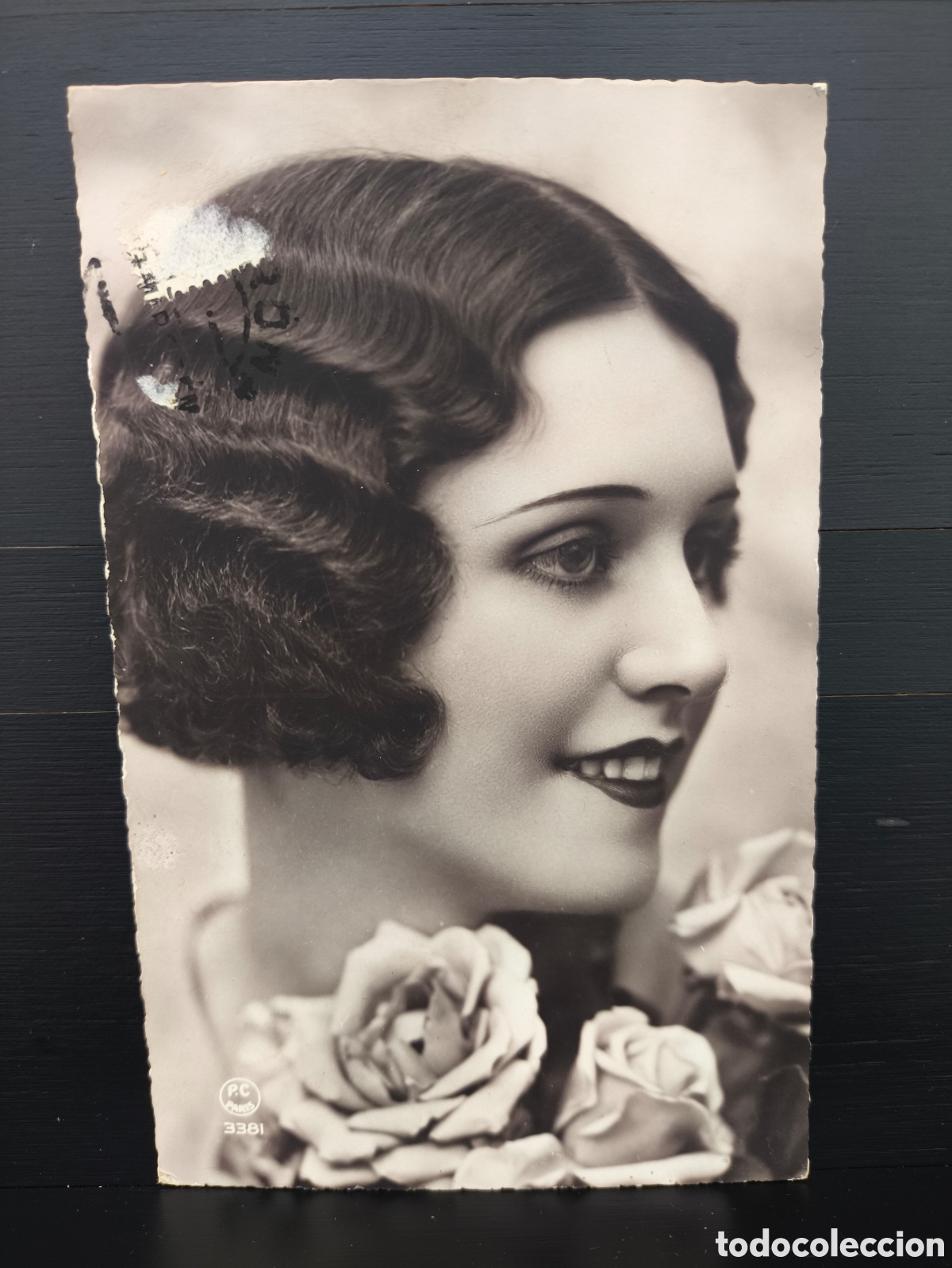Postales: Antigua postal fotogr&aacute;fica retrato de mujer joven Art D&eacute;co rom&aacute;ntica fantas&iacute;a art&iacute;stica