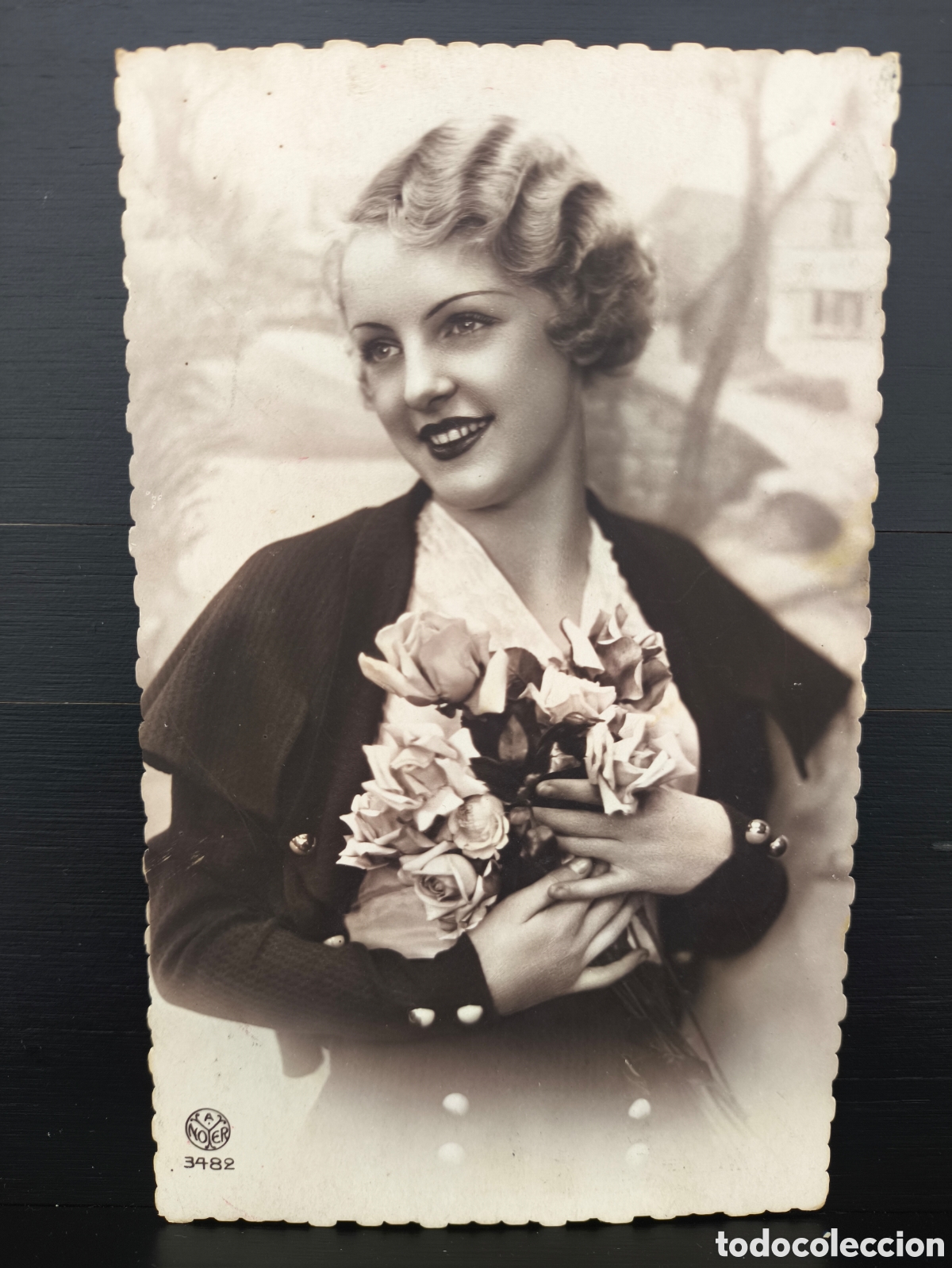 Postales: Antigua postal fotogr&aacute;fica retrato de mujer joven Art D&eacute;co rom&aacute;ntica fantas&iacute;a art&iacute;stica