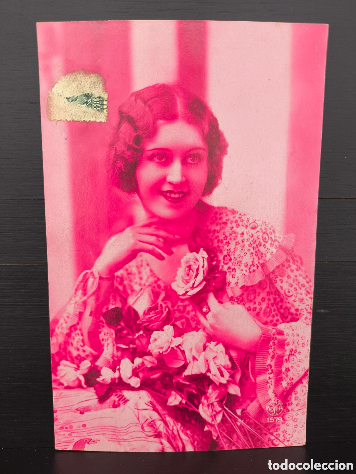 Postales: Antigua postal fotogr&aacute;fica retrato de mujer joven Art D&eacute;co rom&aacute;ntica fantas&iacute;a art&iacute;stica