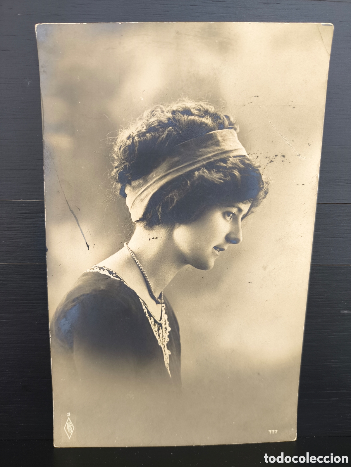 Postales: Antigua postal fotogr&aacute;fica coloreada retrato mujer joven Belle &Eacute;poque rom&aacute;ntica fantas&iacute;a art&iacute;stica