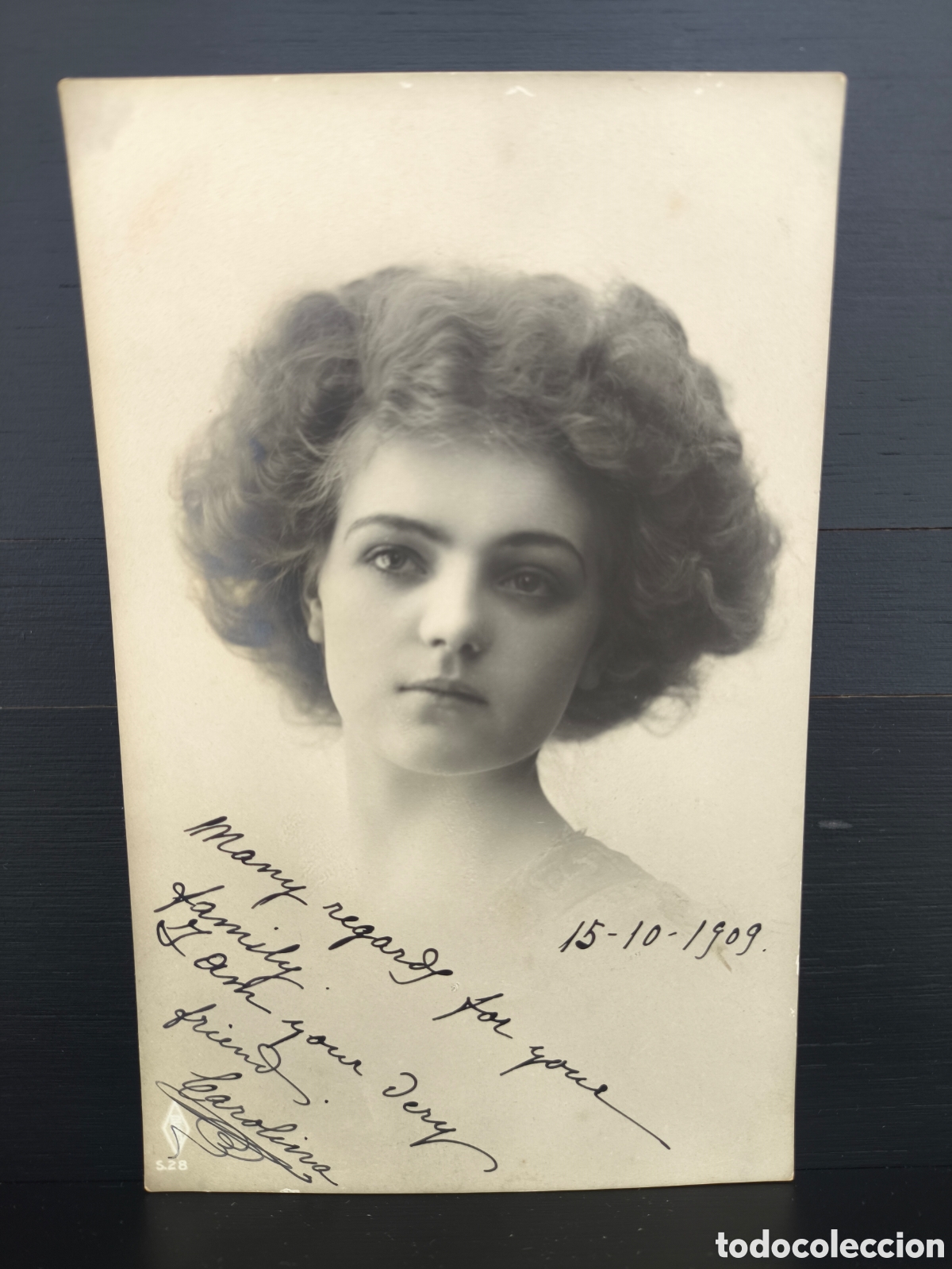 Postales: Antigua postal fotogr&aacute;fica retrato de mujer joven Belle &Eacute;poque rom&aacute;ntica fantas&iacute;a art&iacute;stica 1909