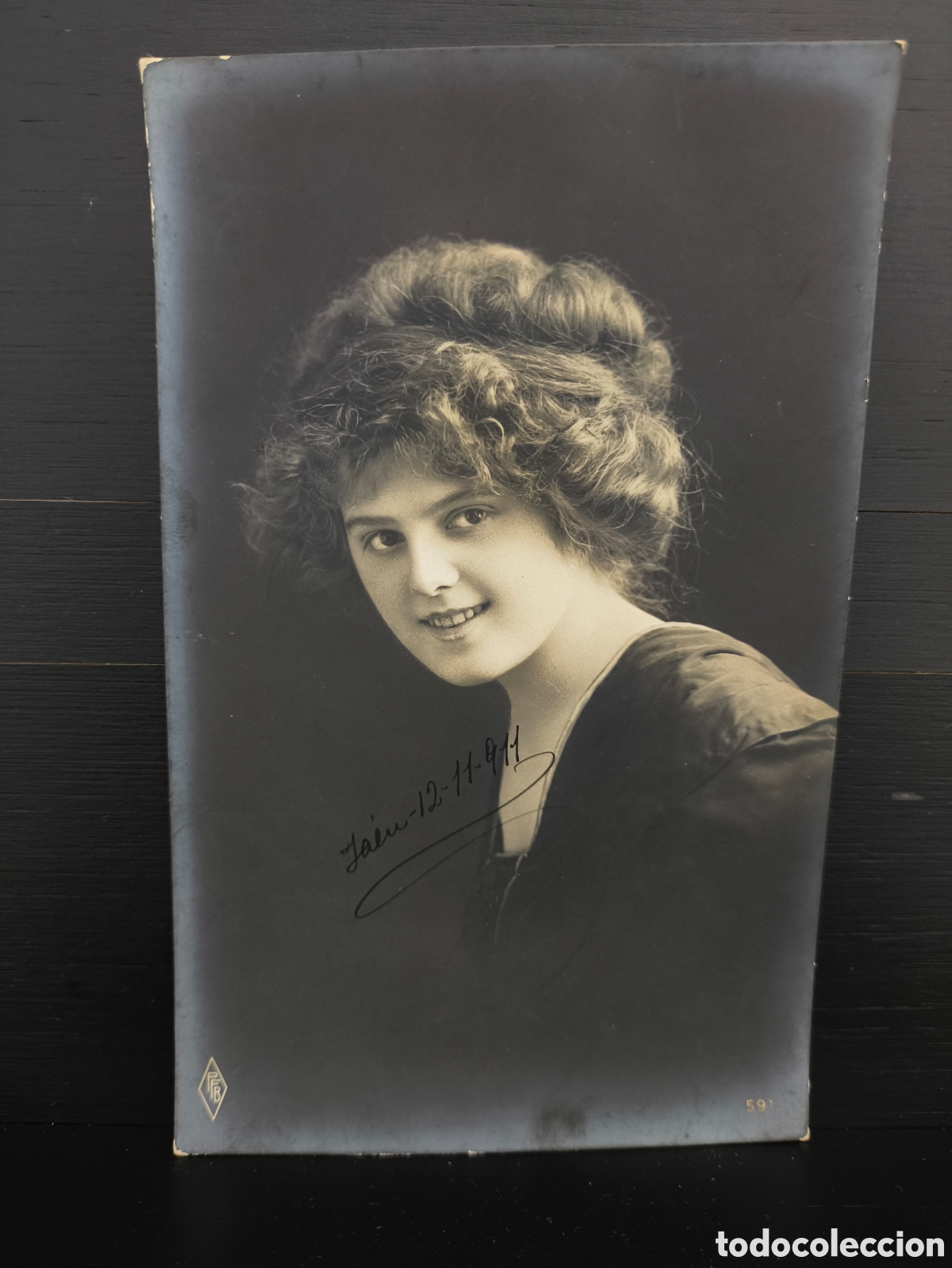 Postales: Antigua postal fotogr&aacute;fica retrato de mujer joven Belle &Eacute;poque rom&aacute;ntica fantas&iacute;a art&iacute;stica 1911