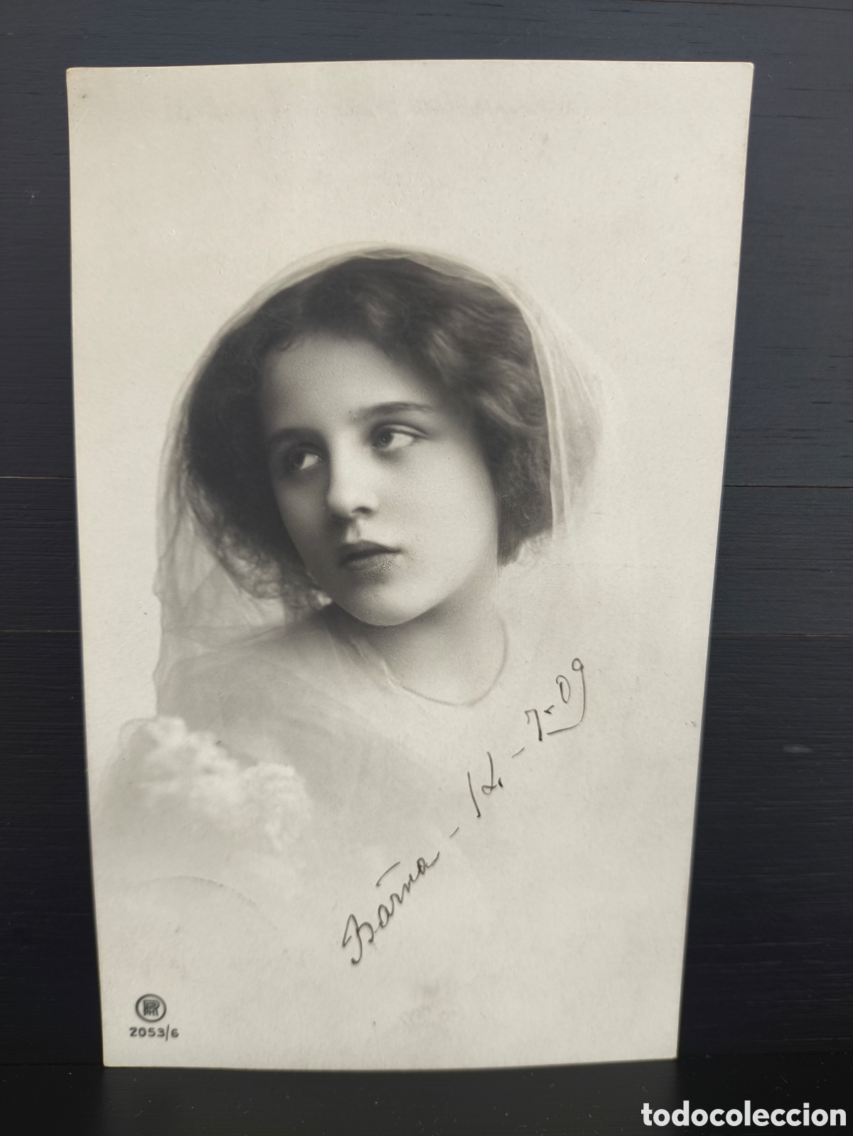 Postales: Antigua postal fotogr&aacute;fica retrato de mujer joven Belle &Eacute;poque rom&aacute;ntica fantas&iacute;a art&iacute;stica 1909