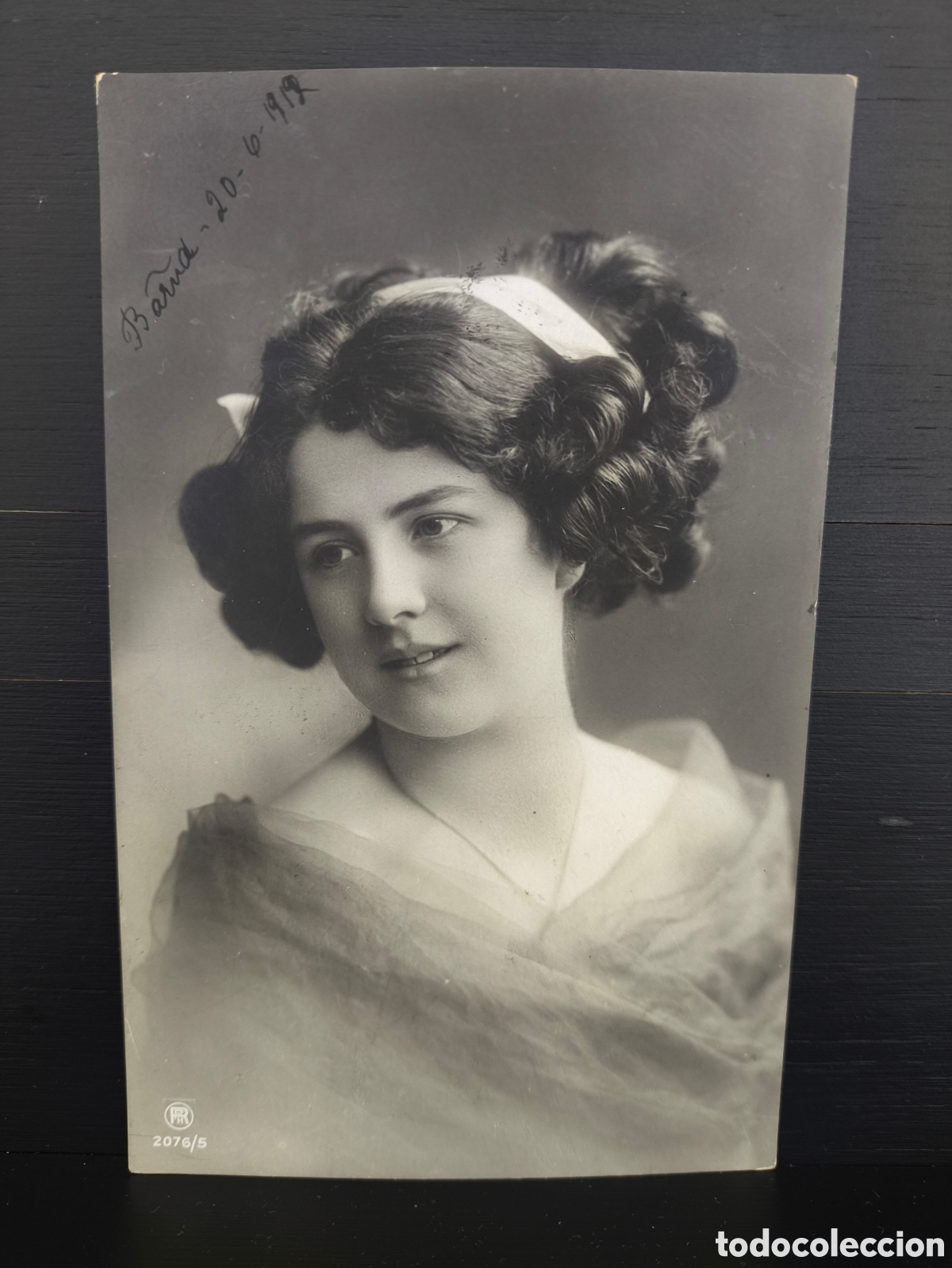 Postales: Antigua postal fotogr&aacute;fica retrato de mujer joven Belle &Eacute;poque rom&aacute;ntica fantas&iacute;a art&iacute;stica 1912