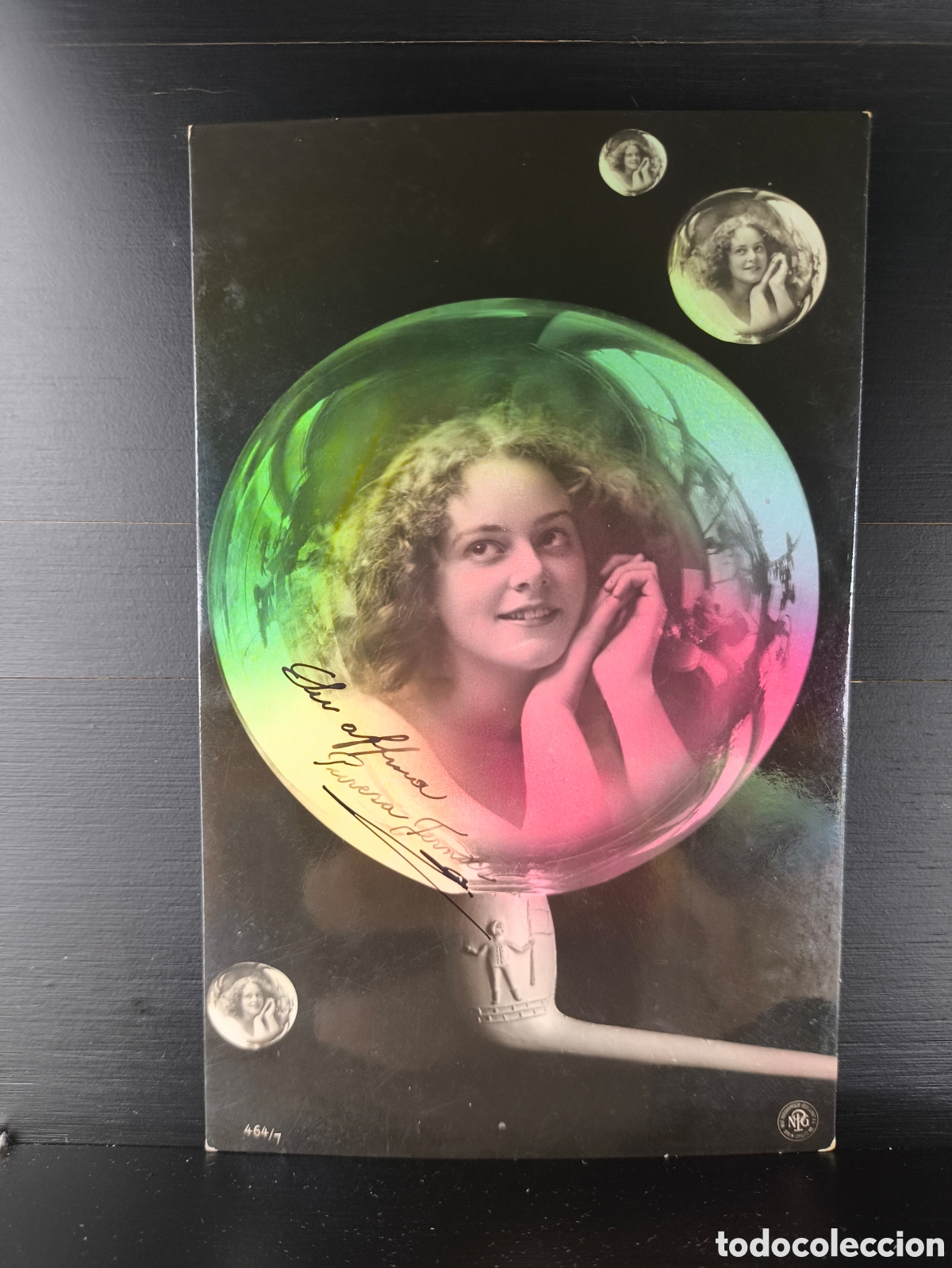 Postales: Antigua postal fotogr&aacute;fica modernista Art Nouveau mujer burbujas rom&aacute;ntica fantas&iacute;a art&iacute;stica 1905