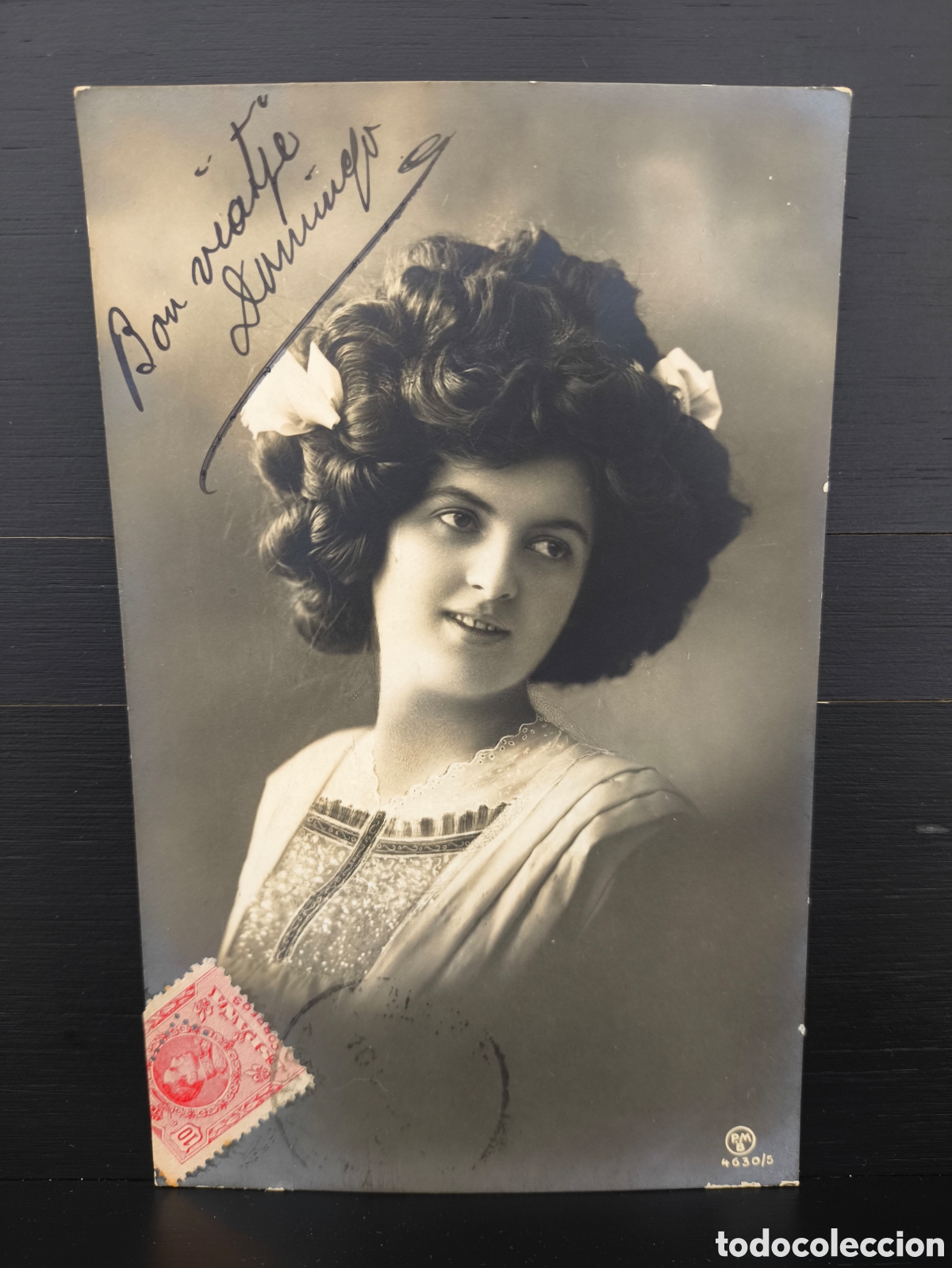 Postales: Antigua postal fotogr&aacute;fica retrato de mujer joven Belle &Eacute;poque rom&aacute;ntica fantas&iacute;a art&iacute;stica 1910