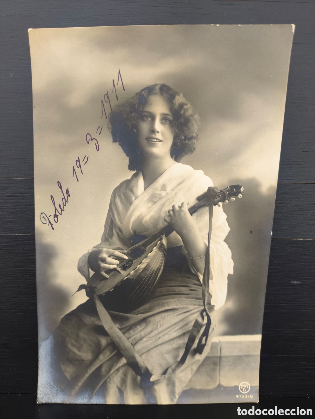 Postales: Antigua postal fotogr&aacute;fica retrato de mujer joven Belle &Eacute;poque rom&aacute;ntica fantas&iacute;a art&iacute;stica 1911