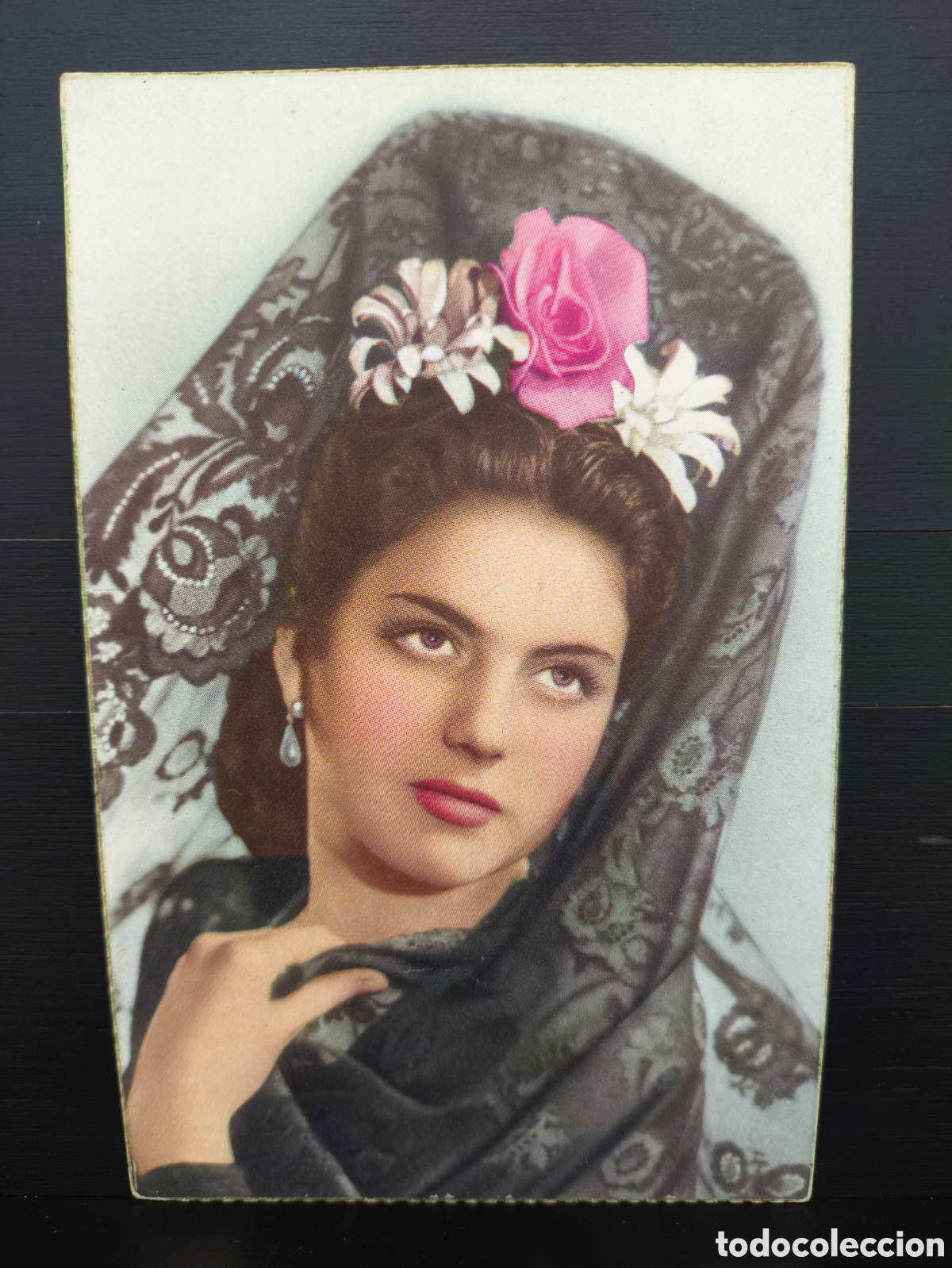 Postales: Antigua postal fotogr&aacute;fica retrato de mujer joven con peineta y mantilla Ed. C. y Z. CyZ 514/A