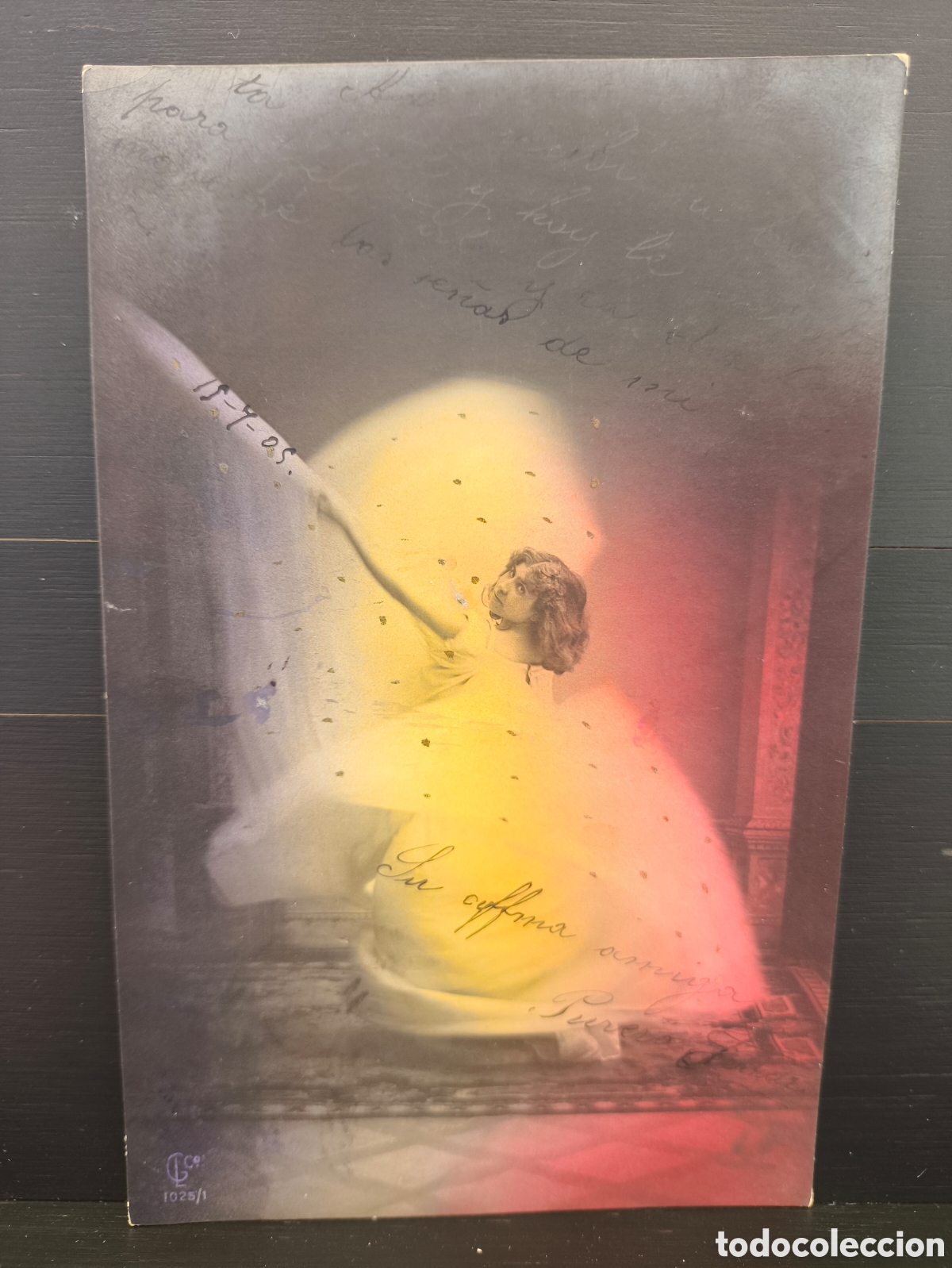 Postales: Antigua postal fotogr&aacute;fica coloreada modernista Art Nouveau retrato de mujer art&iacute;stica fantas&iacute;a 1905