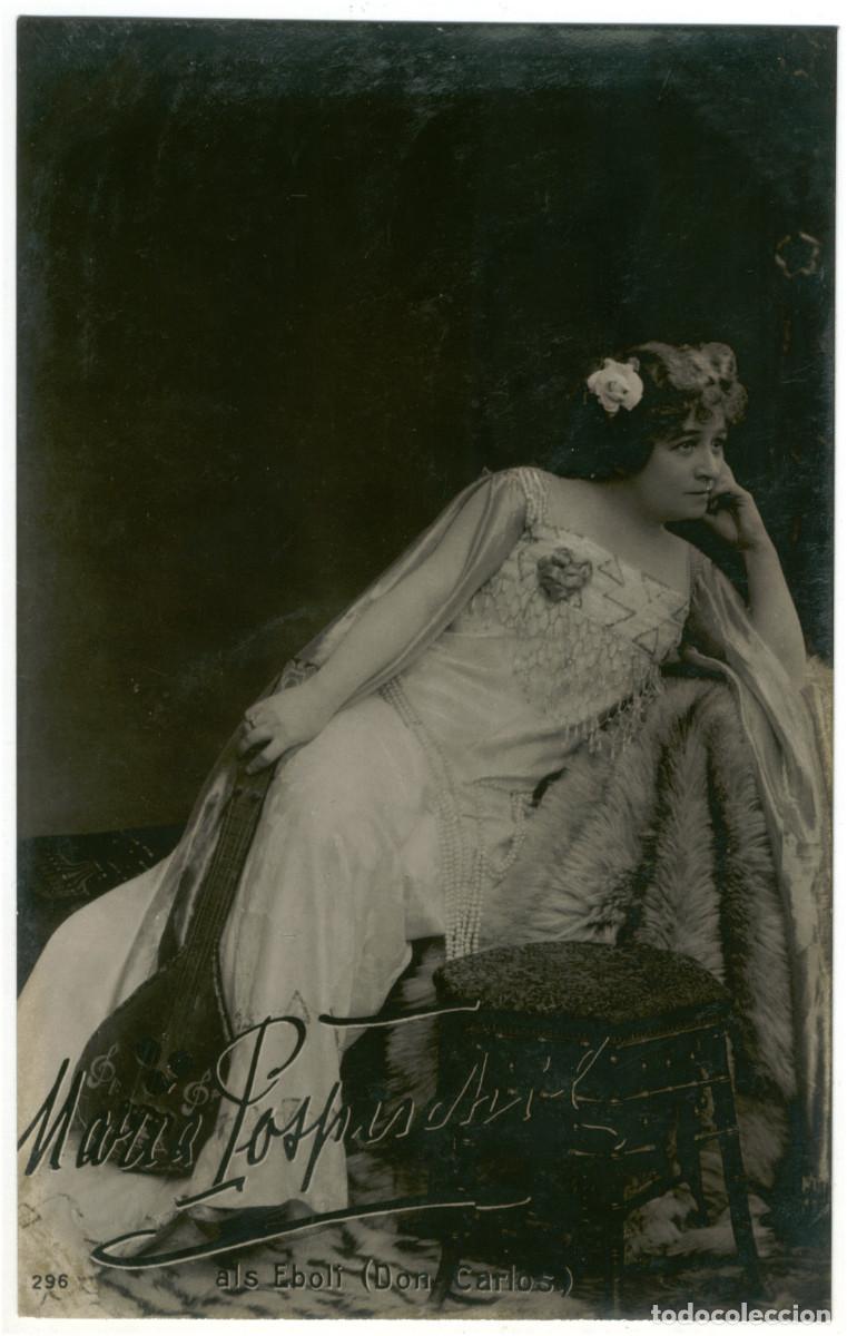 Postales: Actriz POSPISCHIL, Marie_Fr. Groth (Oranotype; 296). As Ebol&iacute; in Dom Carlos. Photo A. G. Steglitz