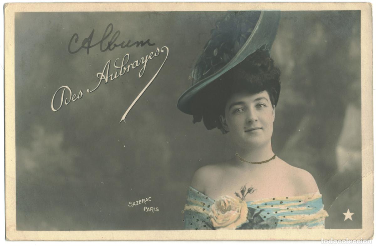 Postales: Actriz AUBRAYES, Des_G. Pirot (&Eacute;toile; 849-102). Phoro Sazerac