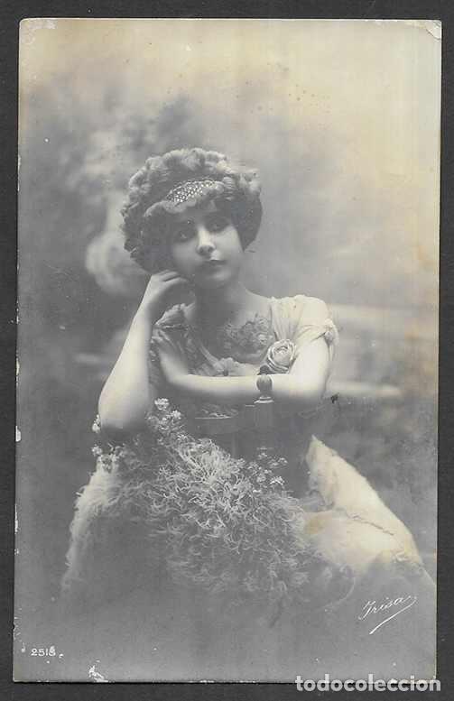 Postales: Postal. Dama Pensativa . Tarjeta postal fotografica .Romantica Irisa N&ordm; 2518 1910