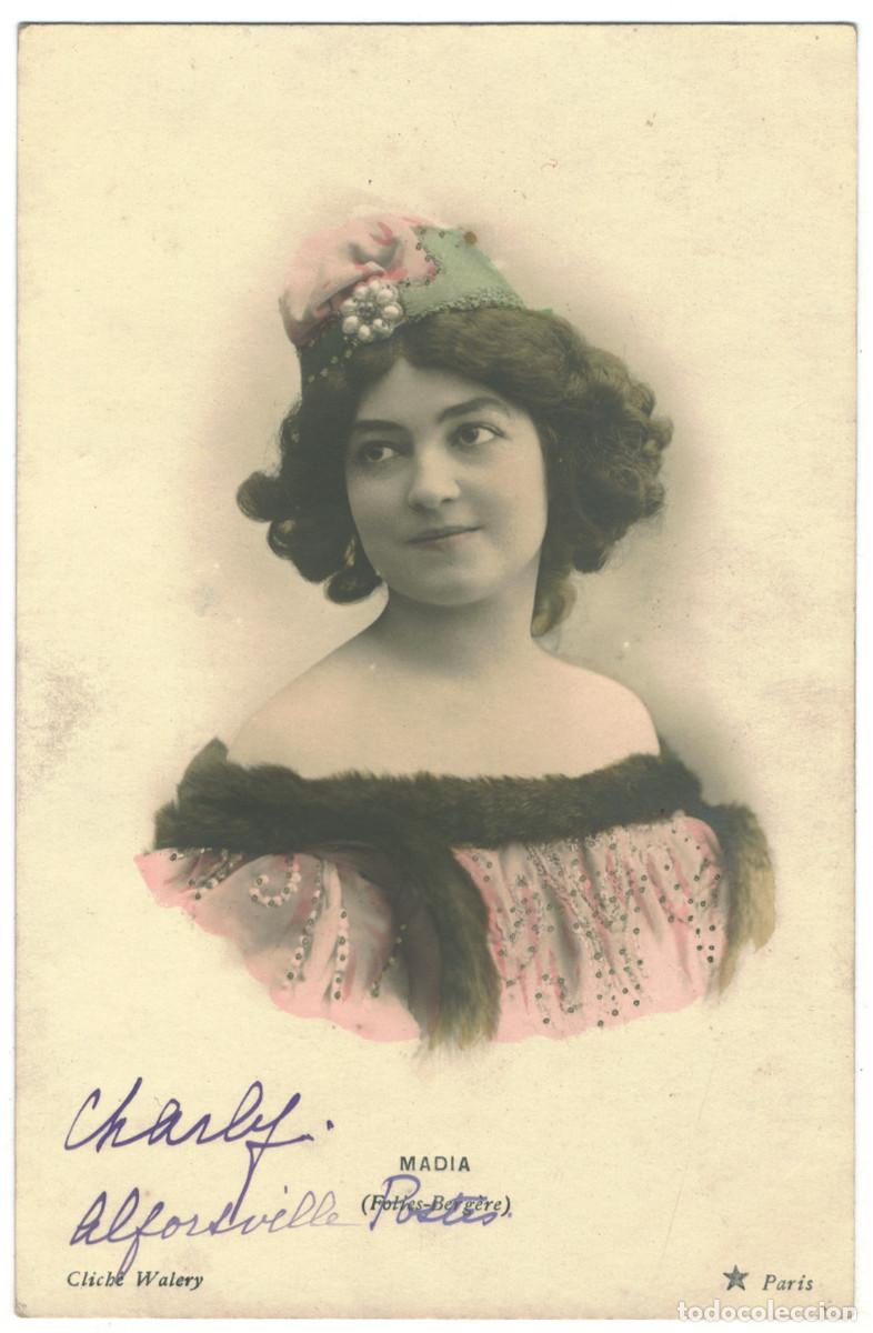 Postales: Actriz francesa MADIA_&Eacute;toile. 651-39. Folies Berg&egrave;re. Photo Wal&eacute;ry