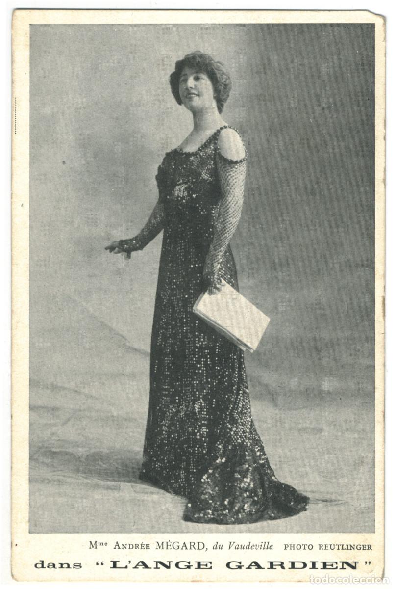 Postales: Actriz M&Eacute;GARD, Andr&eacute;e_Garjeanne. Vaudeville. In L'ange gardien. Photo Reutlinger