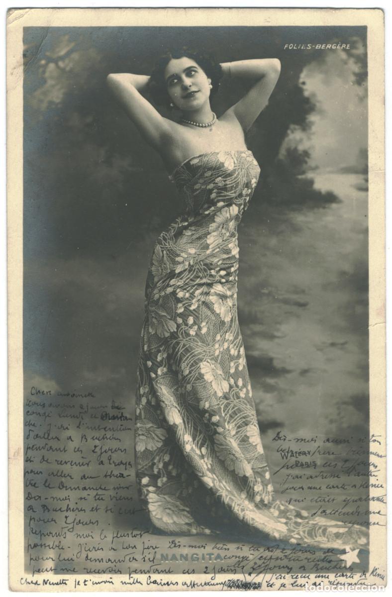 Cartoline: Actriz NANGITA_W &Eacute;toile. 16. Folies Berg&eacute;re. Photo Wal&eacute;ry