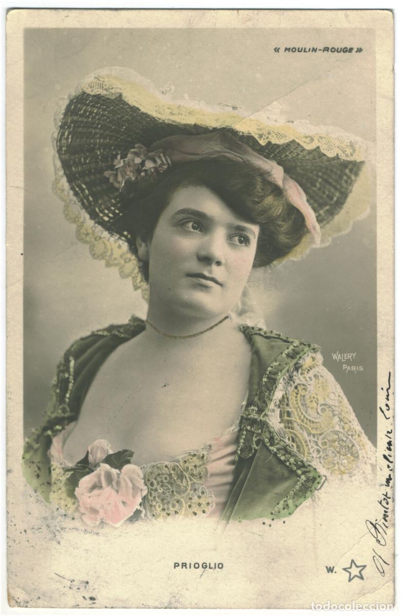 Postales: Actriz PRIOGLIO_W &Eacute;toile. 700-56. Moulin Rouge. Photo Wal&eacute;ry