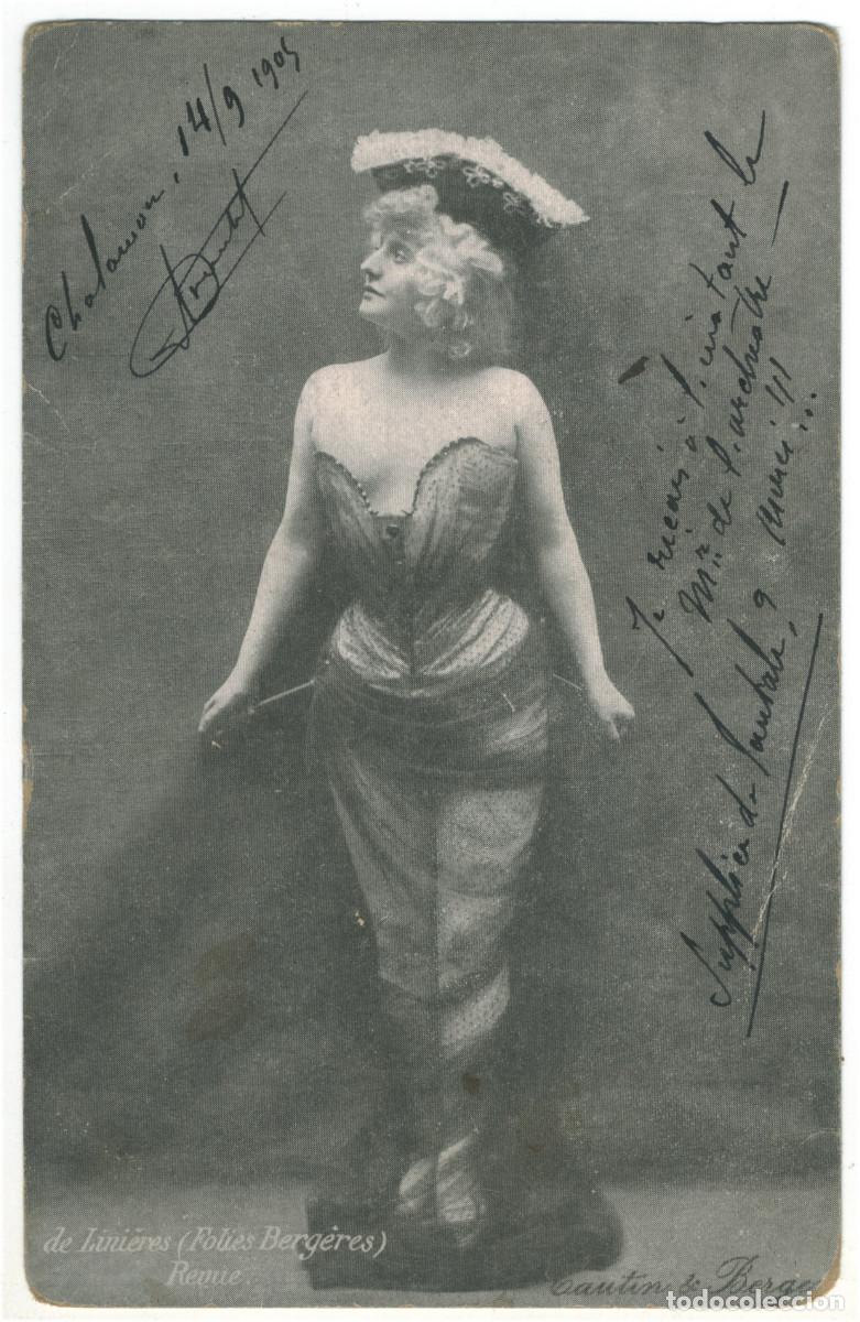 Cartoline: Actriz LINI&Egrave;RES, Ang&egrave;le de_Cautin & Berger (Folies Berg&egrave;res). Revue