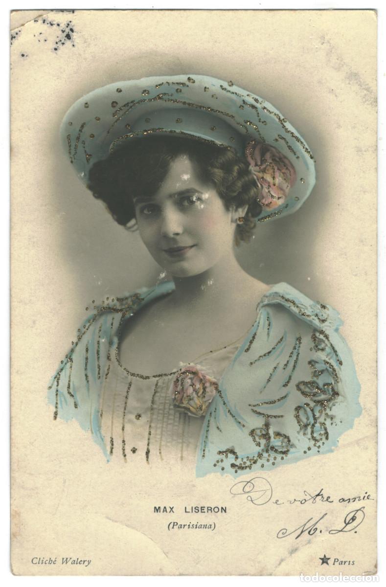 Cartoline: Actriz LISERON, Max_&Eacute;toile. 655-41. Parisiana. Photo Wal&eacute;ry