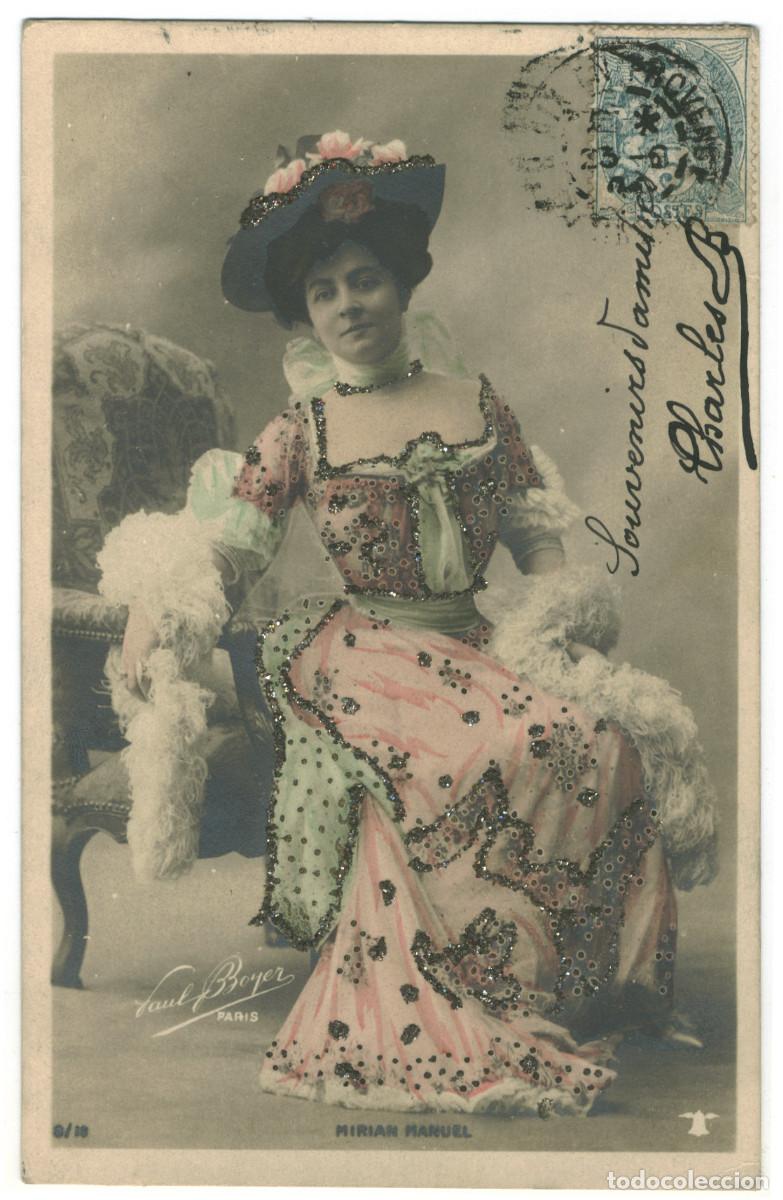 Postais: Serie (2 Postales) Actriz MANUEL, Miriam_Campana alada. 8-13. Photo Paul Boyer