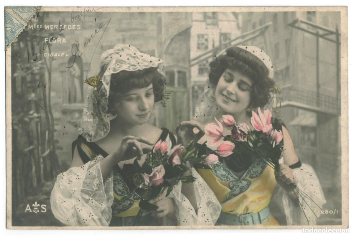 Postales: Actriz MERC&Egrave;DES, Mlle. & FLORA, Mlle._AS. 280-1. Cigale