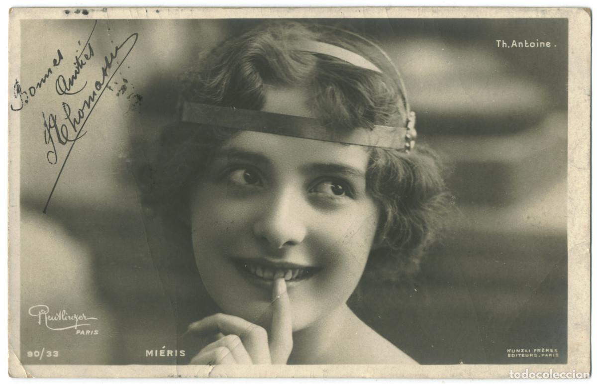 Postales: Actriz MI&Eacute;RIS_SIP. 90-33. Th&eacute;&acirc;tre Antoine. Photo Reutlinger