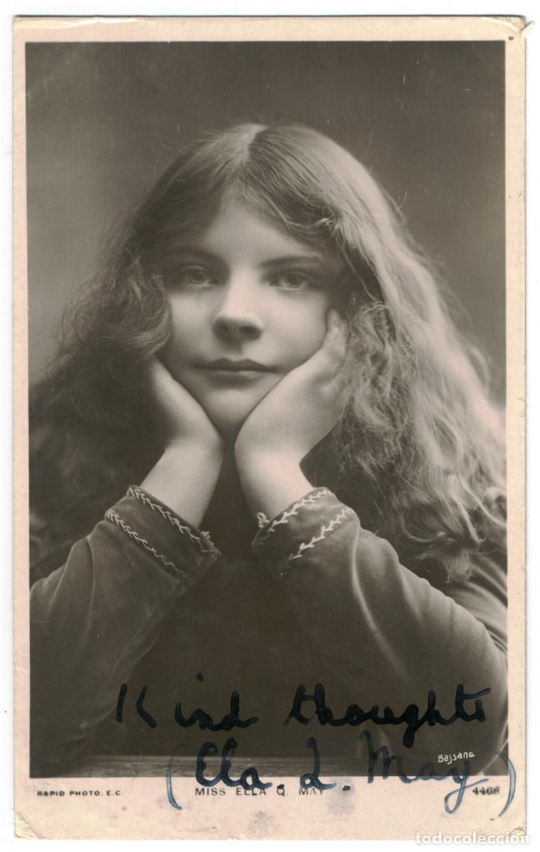 Postales: Actriz MAY, Ella Q._Rapid. 4468. Photo Bassano. Signed Autograph Firmada