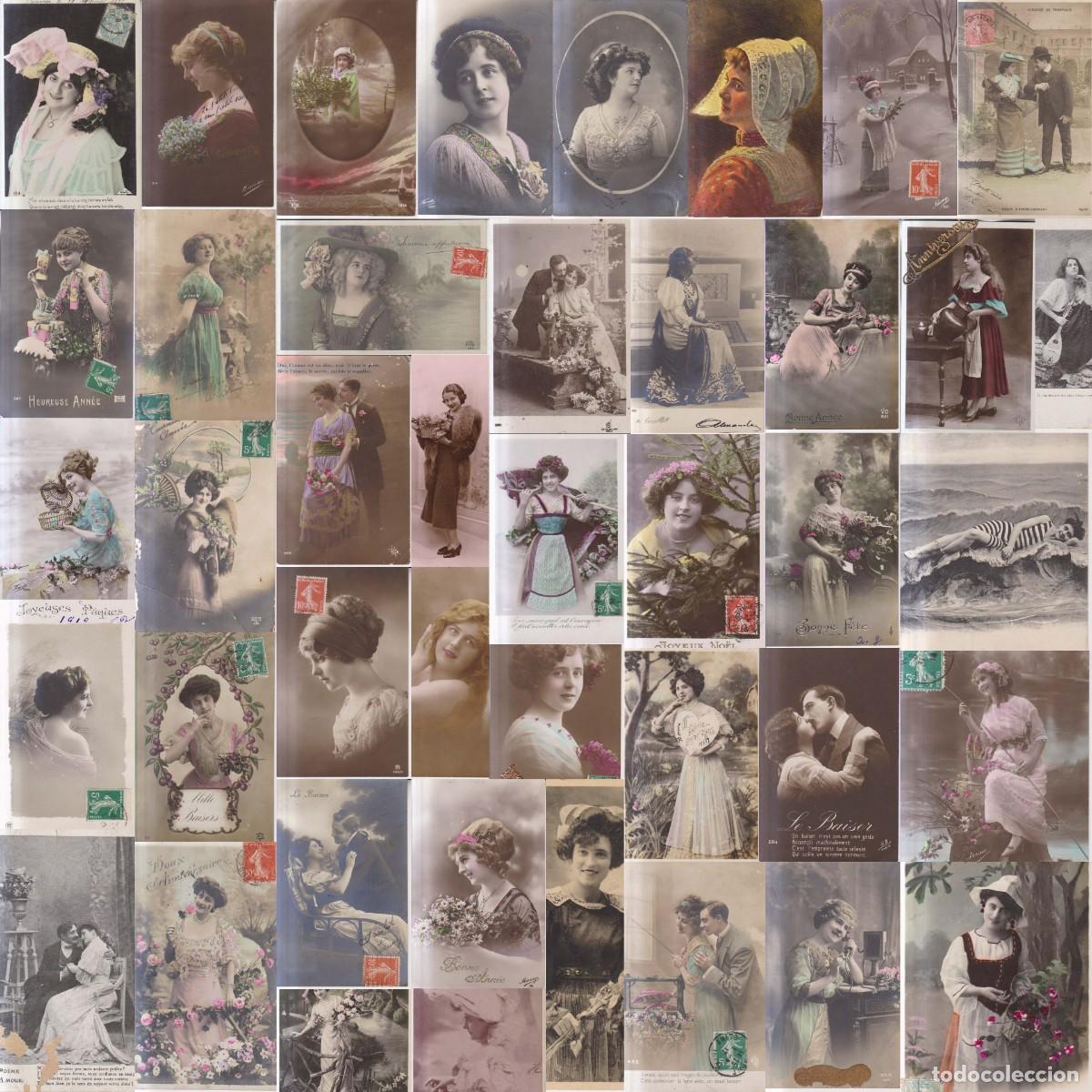 Postales: LOTE 130 POSTALES ROMANTICAS ANTIGUAS 1900-1920. Muy bonitas