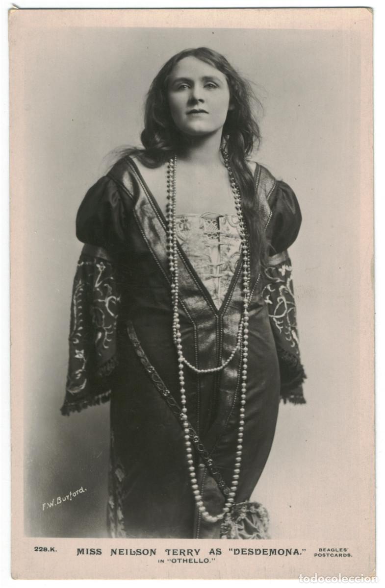 Postales: Serie 3 Postales Actriz NEILSON TERRY, Phyllis_Beagles. 228 K, L, U. In Otello, School for Scandal