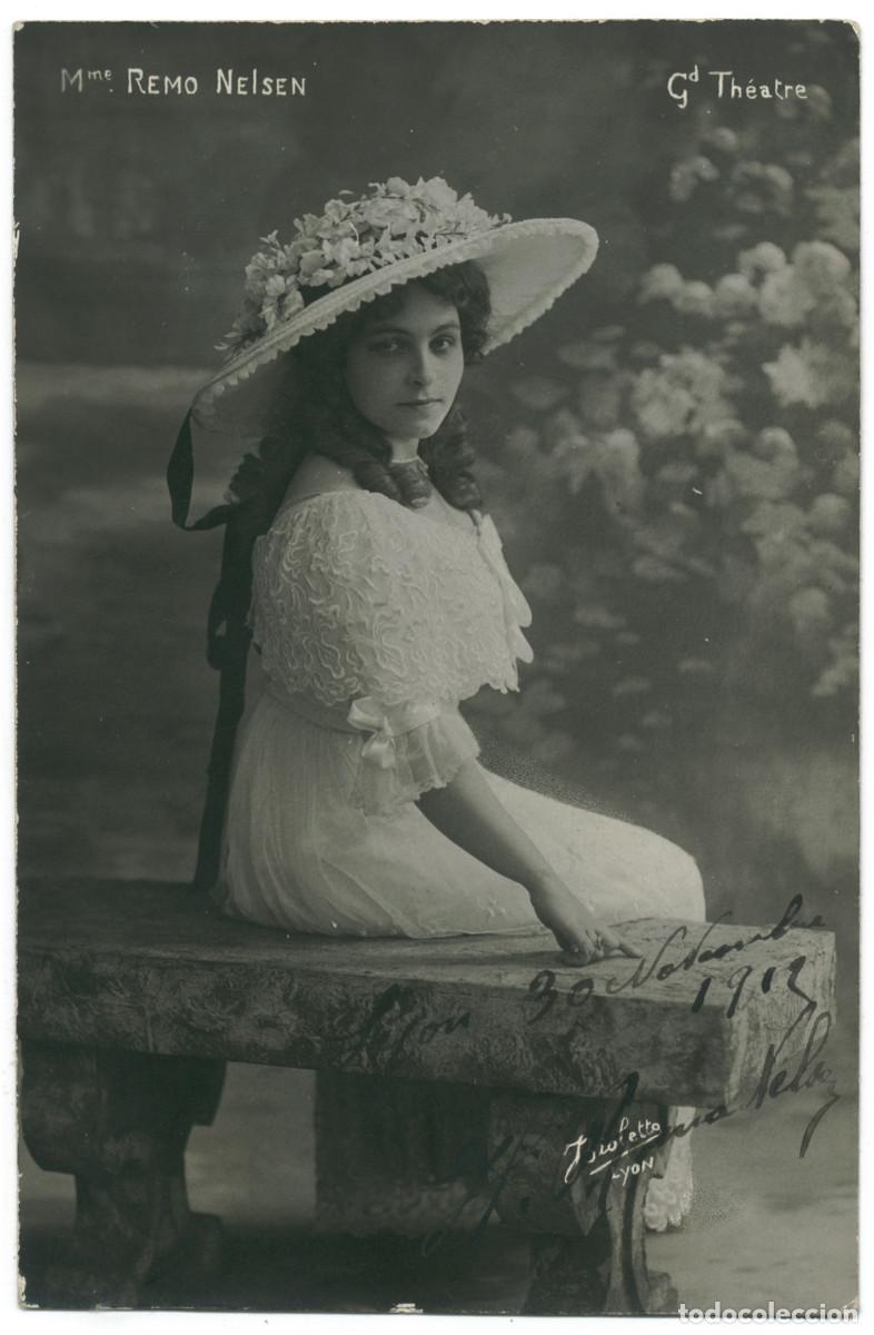 Postales: Actriz NELSEN, Remo_Bioletto. In Werther. Grand Th&eacute;&acirc;tre (Lyon. 1912-13) Firmada Autograph