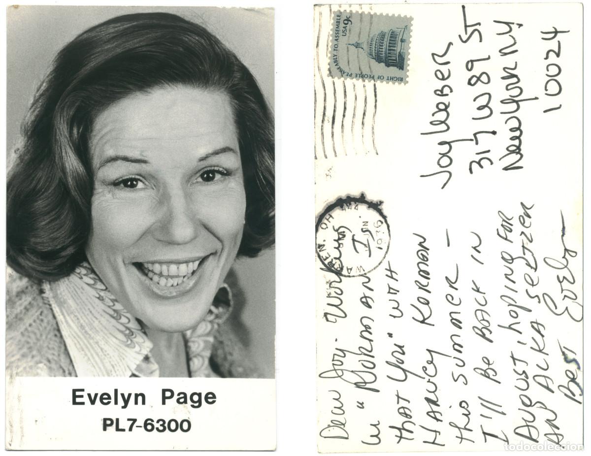 Postales: Actriz PAGE, Evelyn_PL7-6300. Signed Autograph Firmada