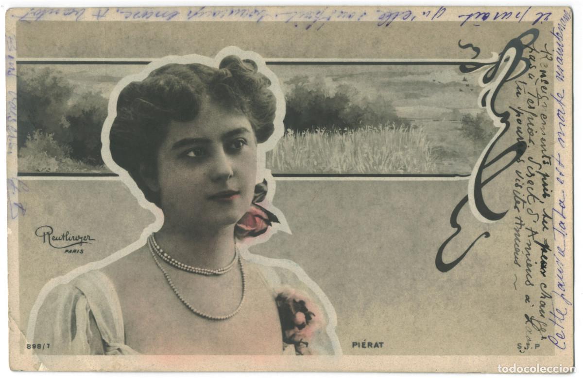 Postkarten: Actriz PI&Eacute;RAT_SIP. 898-7. Th&eacute;&acirc;tre Fran&ccedil;ais. Photo Reutlinger