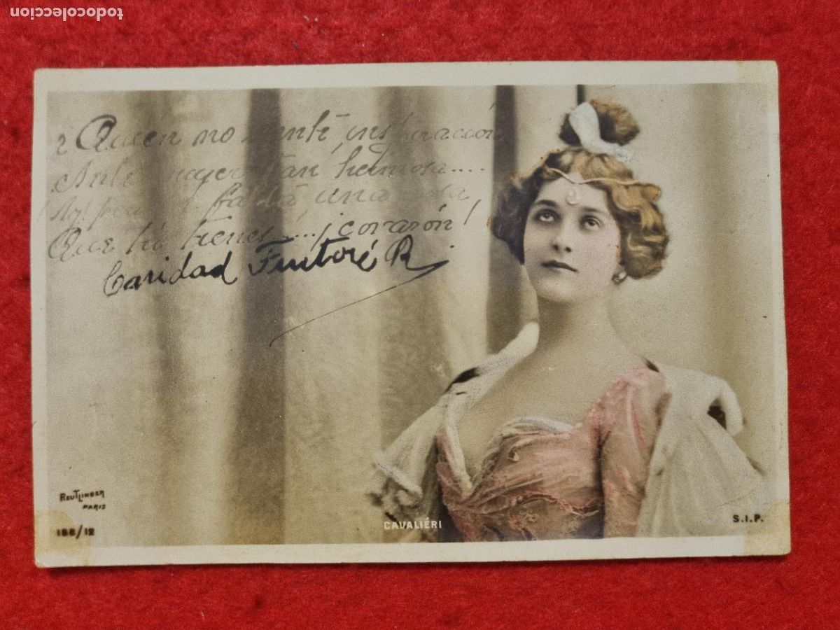 Cartoline: POSTAL ACTRIZ TEATRO CUPLETISTA CAVALIERI ANTIGUA ORIGINAL P2342