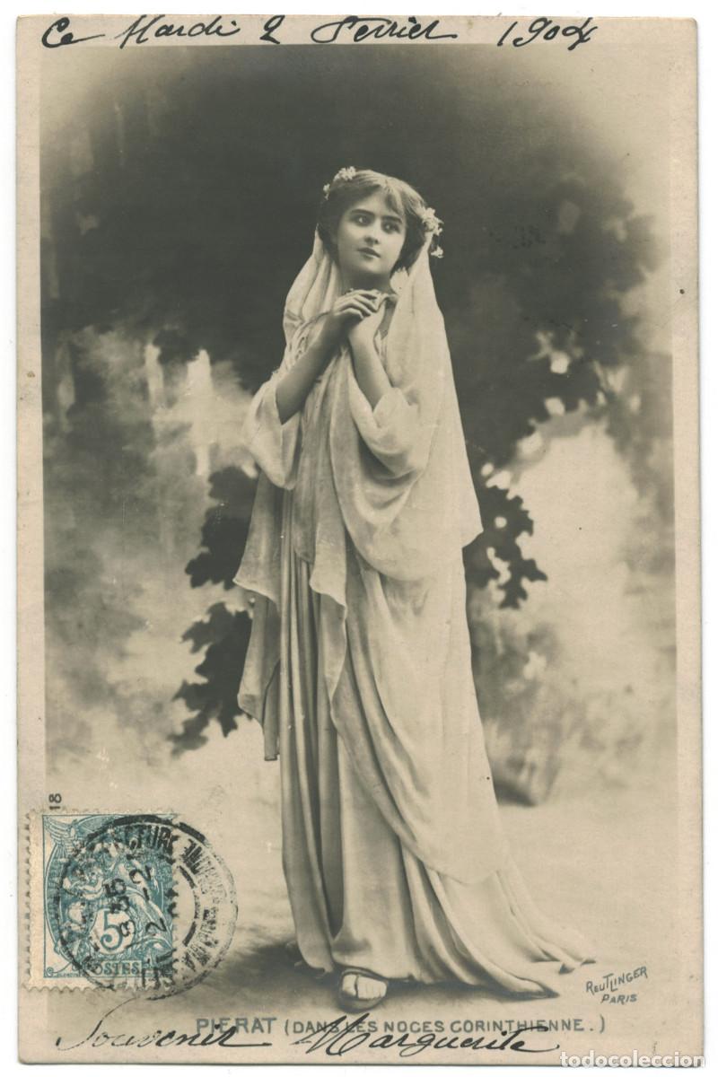 Postales: Actriz PI&Eacute;RAT_ SIP. 865-6. Th&eacute;&acirc;tre Fran&ccedil;ais. Photo Reutlinger