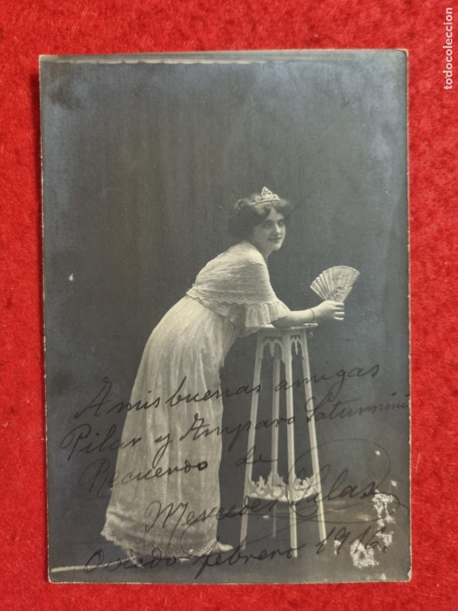 Postales: POSTAL ACTRIZ TEATRO CUPLETISTA MERCEDES SALAS DEDICADA AUTOGRAFO ANTIGUA ORIGINAL P2377