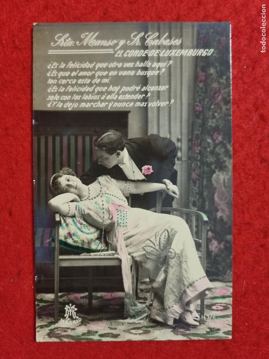 Postkarten: POSTAL ACTRIZ TEATRO CUPLETISTA MANSO Y CABASES ANTIGUA ORIGINAL P2384